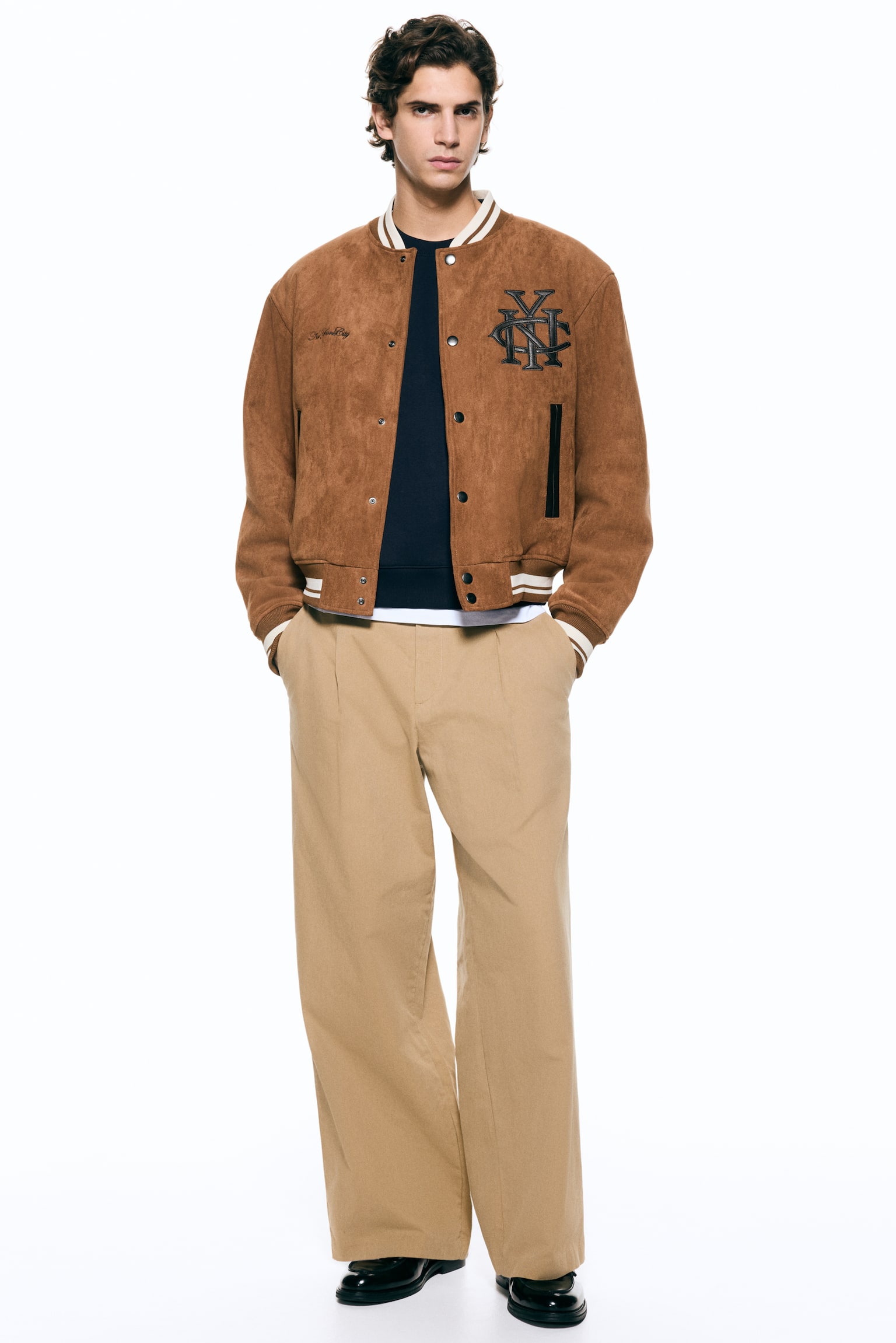 Baseball jacket - Light brown/NYC/Burgundy/NYC - 1