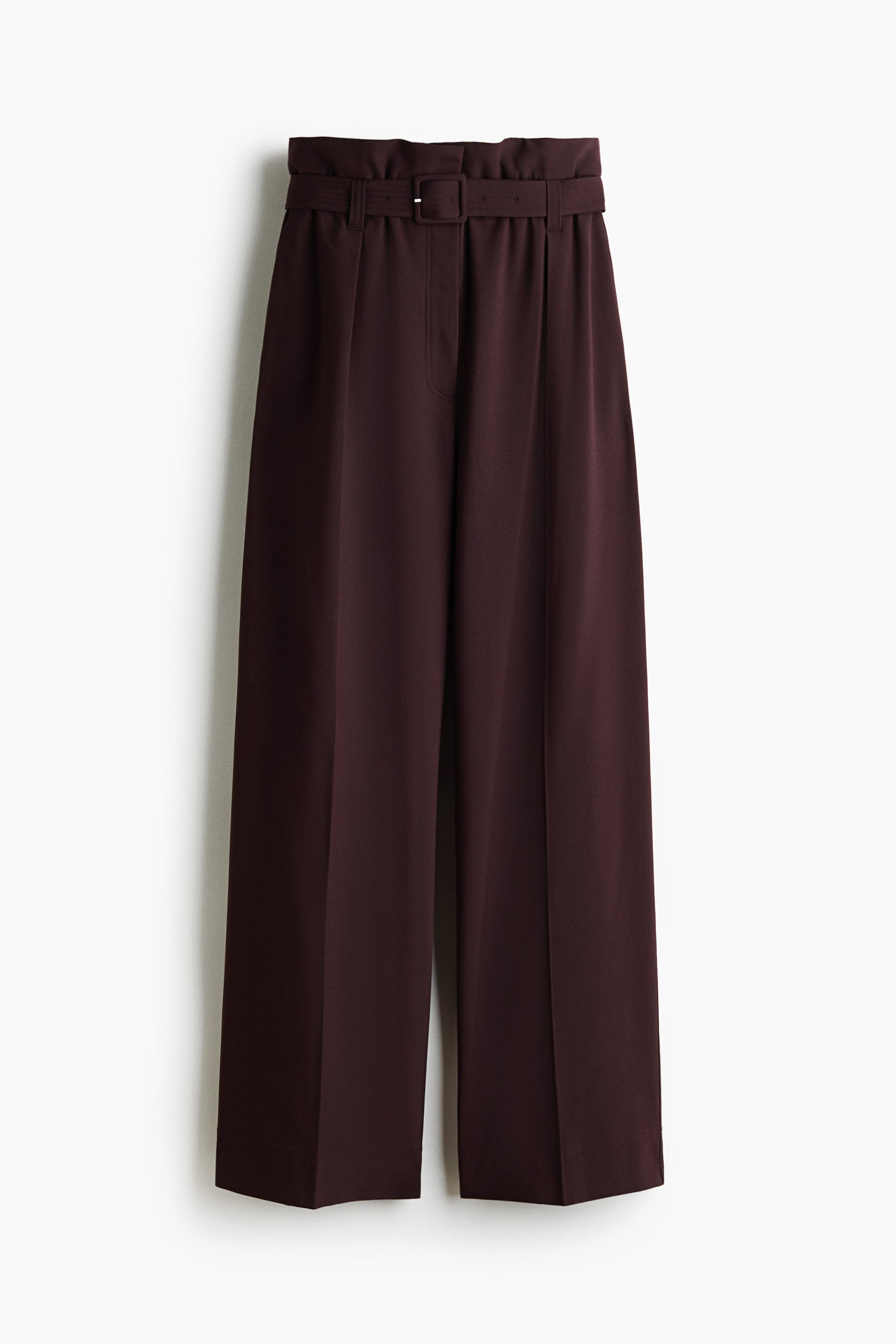 Переглянути збільшене зображення: Belted paper bag trousers - Темно-коричневий - Ladies | H&M UA 1