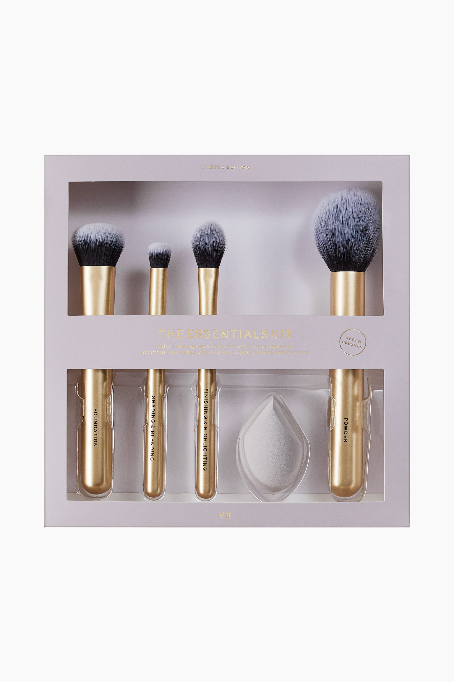 5-pack eye and face make-up brushes - Gold-coloured - 1