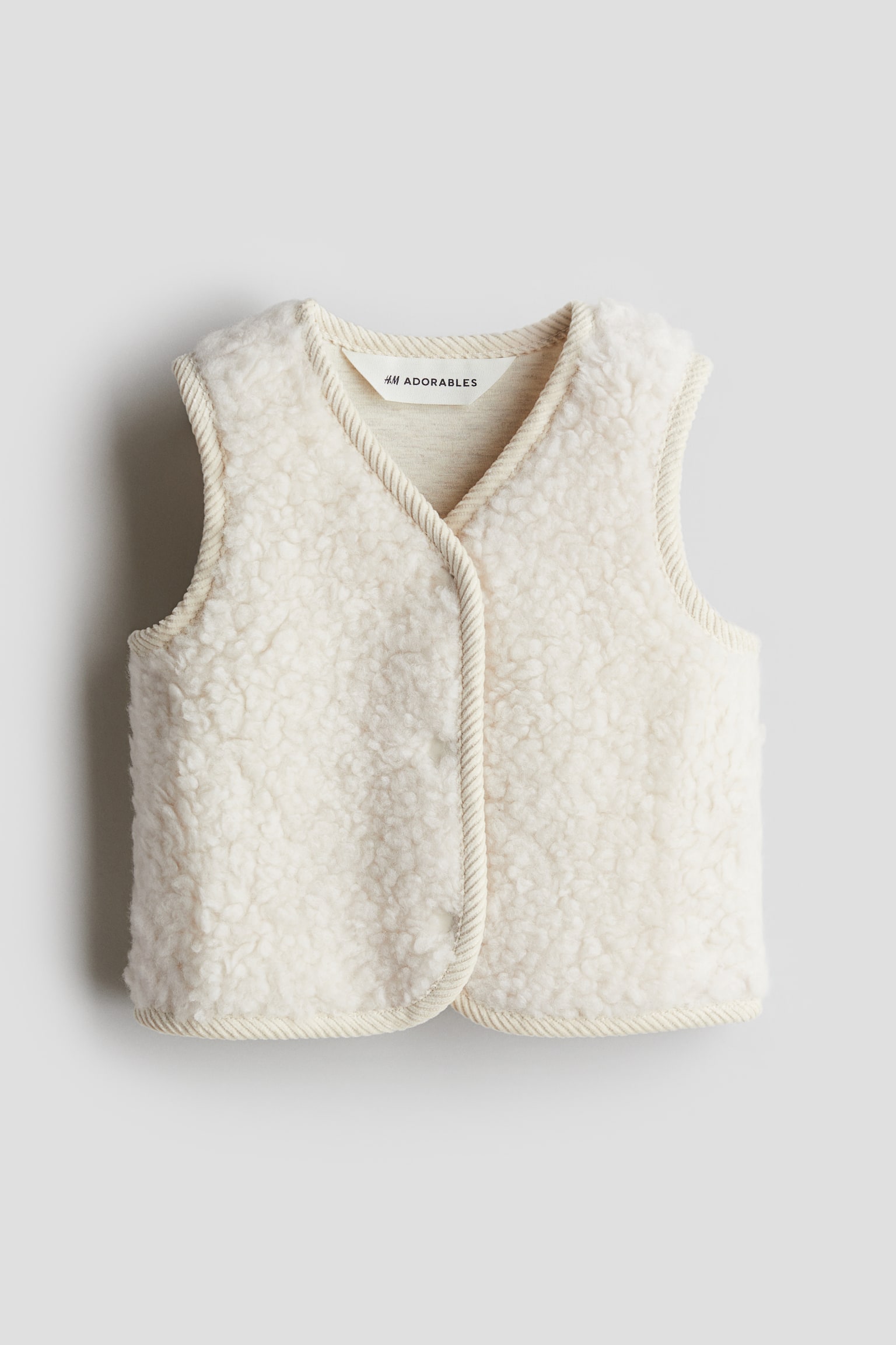 Детский жилет H&M Wool-Blend Teddy Fleece Vest, цвет: Кремовый