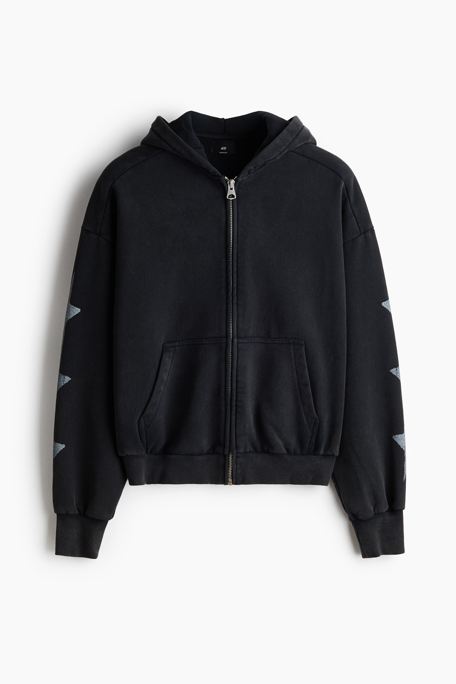 קפוצ'ון עם רוכסן והדפס Oversized Fit - שחור משופשף/K.O/חום-אפור/Las Vegas/חום כהה/Athletic Dept/כחול מאובק/Westcoast - 1