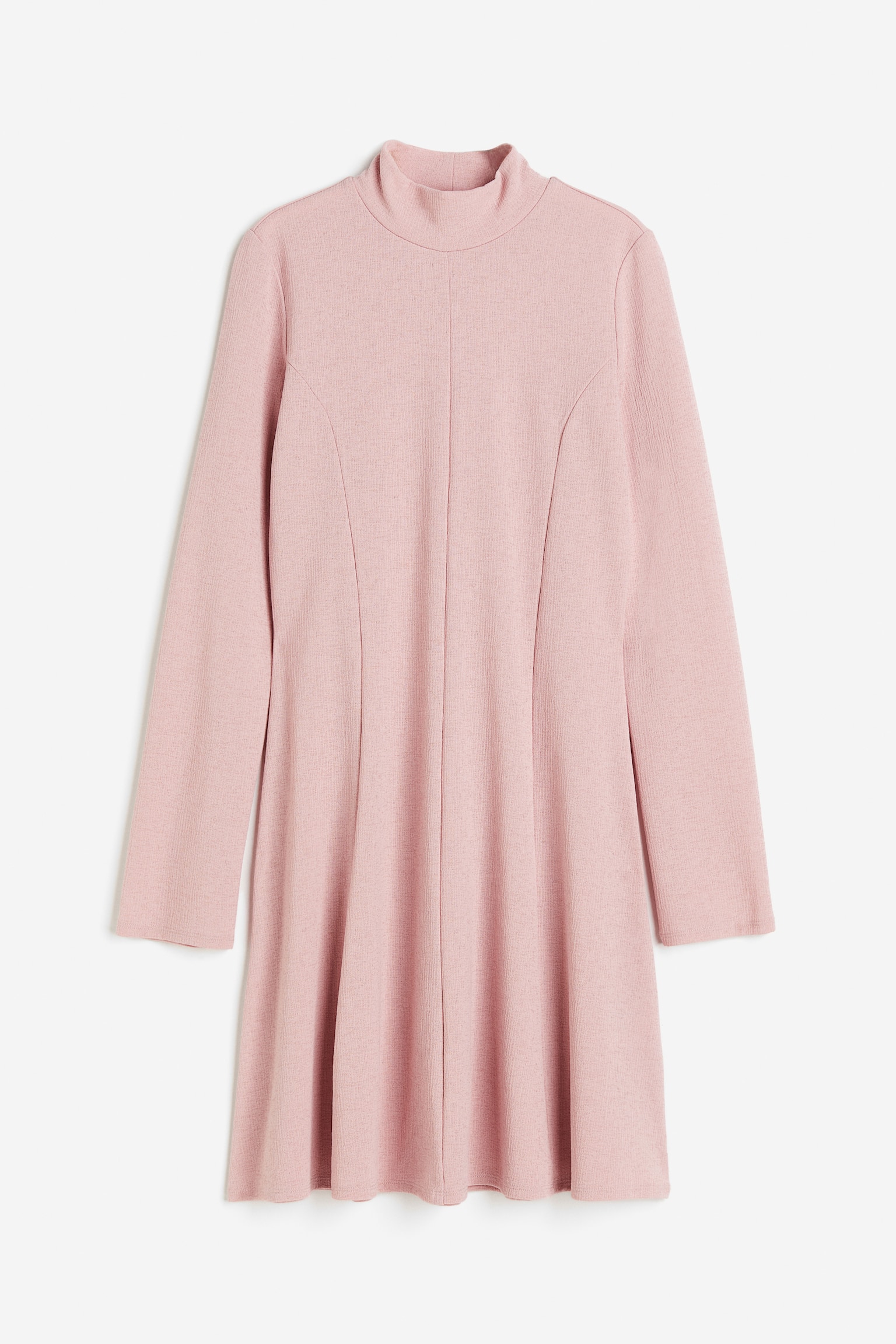 Turtleneck jersey dress - Light pink/Black - 2