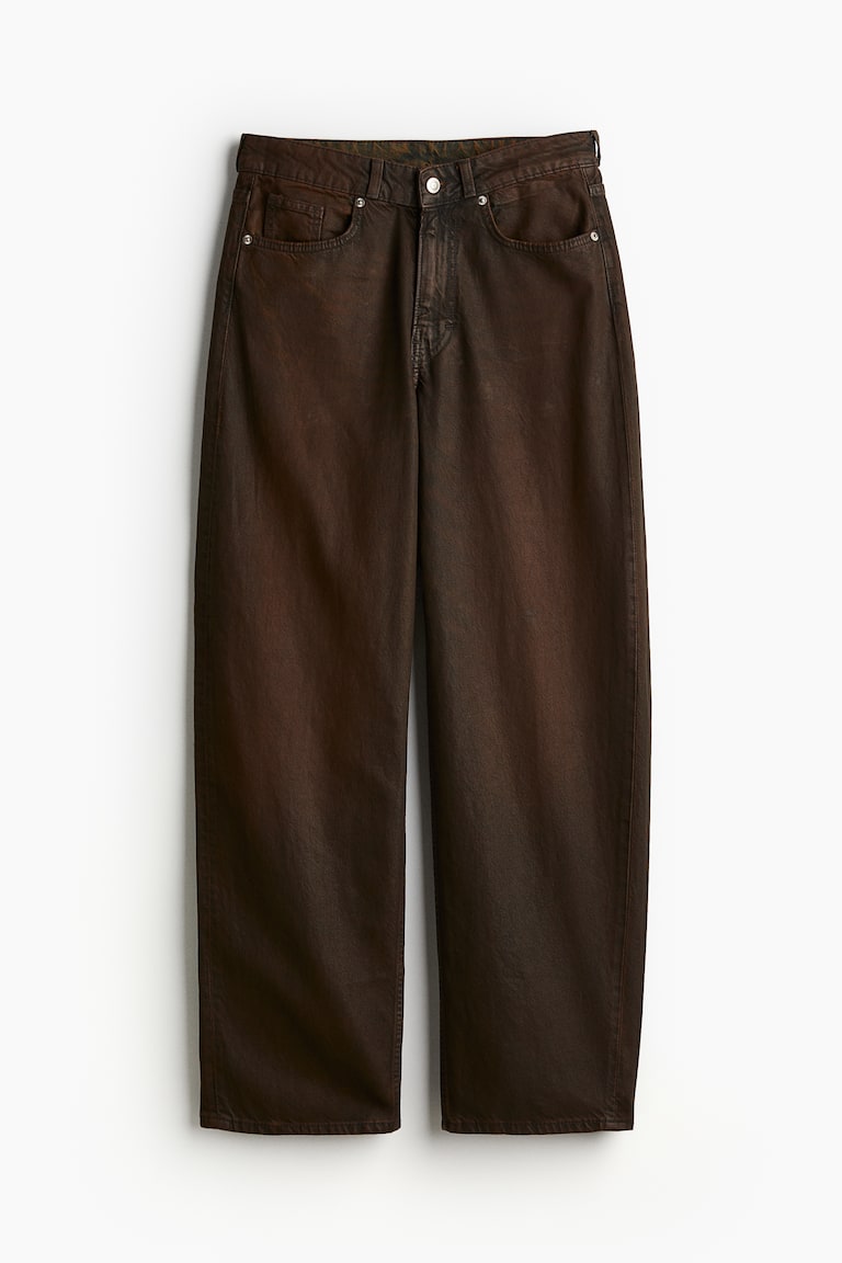 Coated twill trousers