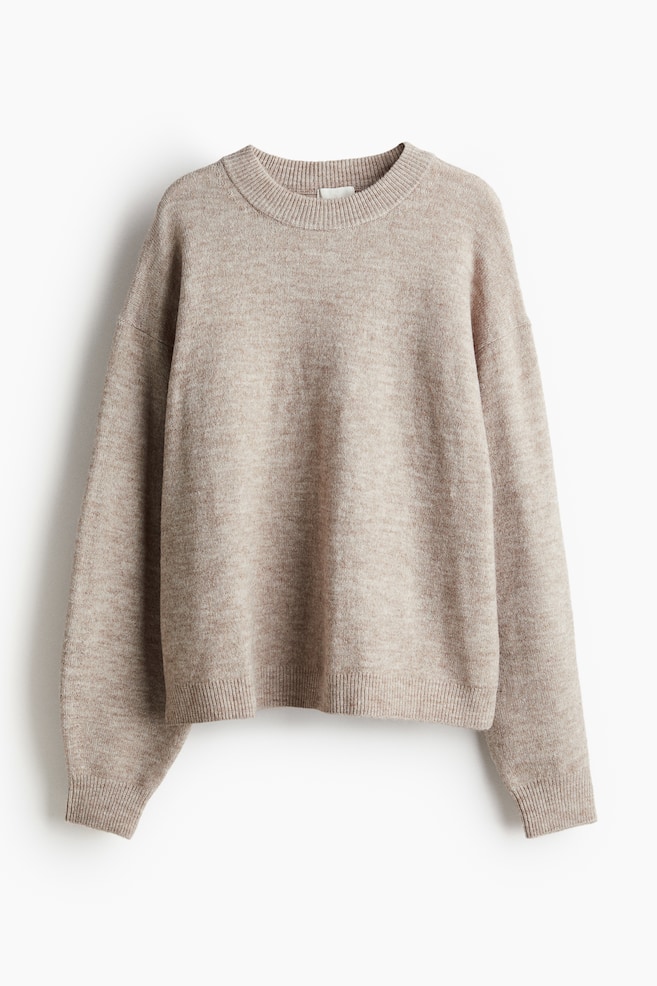 Knitted jumper - Light beige marl/Dark mole/Light pink/Cream/Light beige marl/Brown/Light mole marl/Cream/Black striped/Cream/Black/Light pink/Dark grey marl - 1