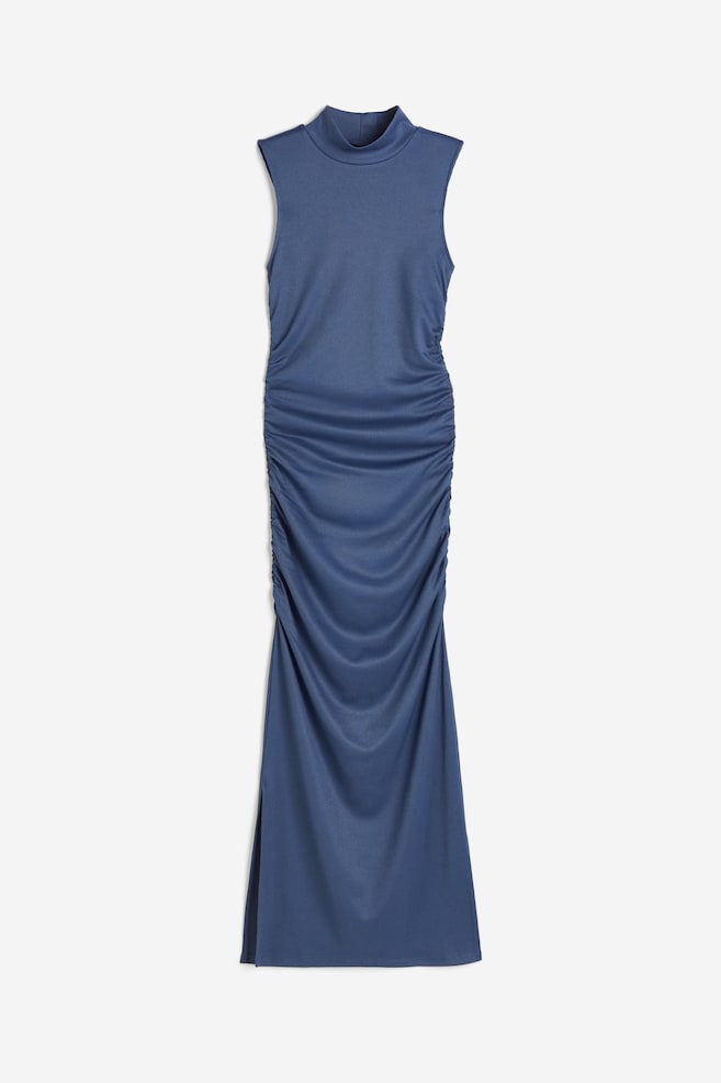 Gathered Bodycon Dress - Dark blue/Light gray/Black - 2