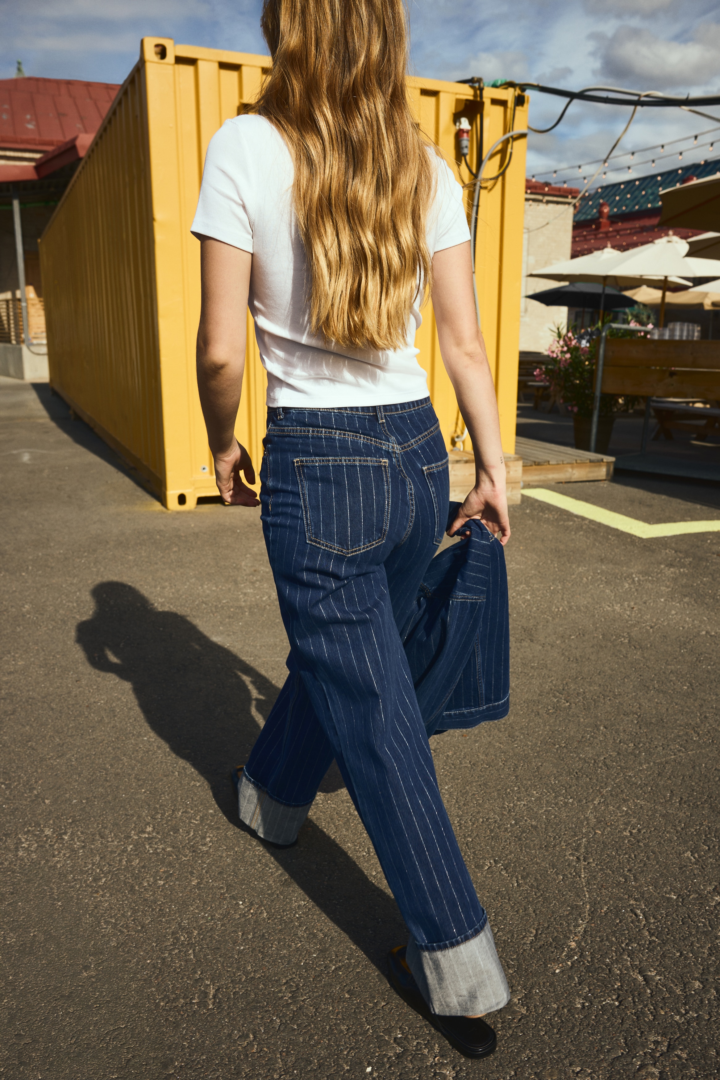 Wide Ultra High Turn-up Jeans