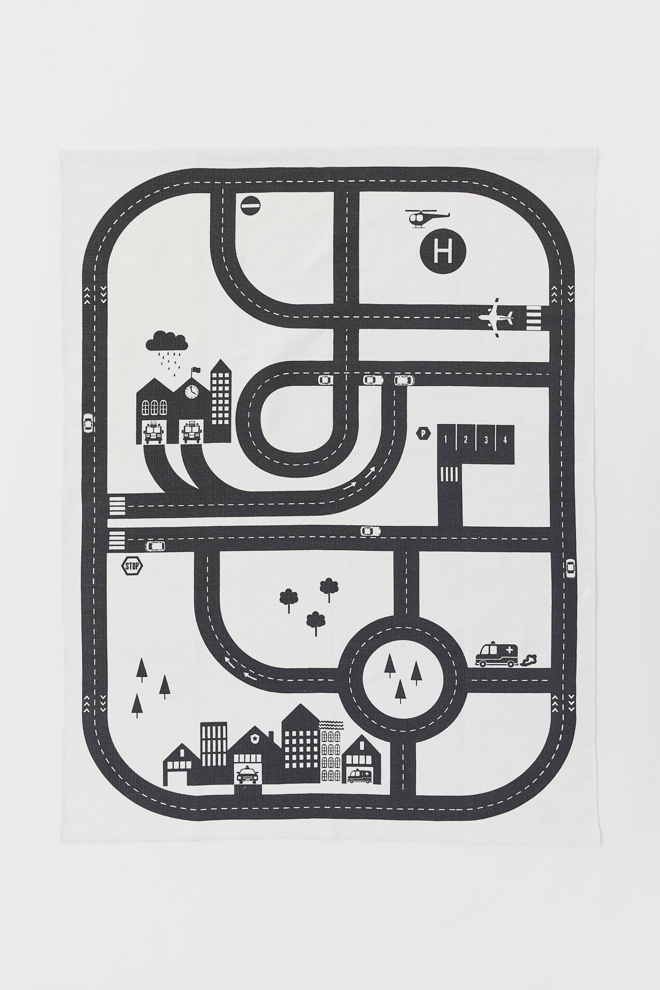 Größeres Bild ansehen: Baumwollteppich mit Stadtmotiv - Weiß/Stadt - Home All | H&M DE 1