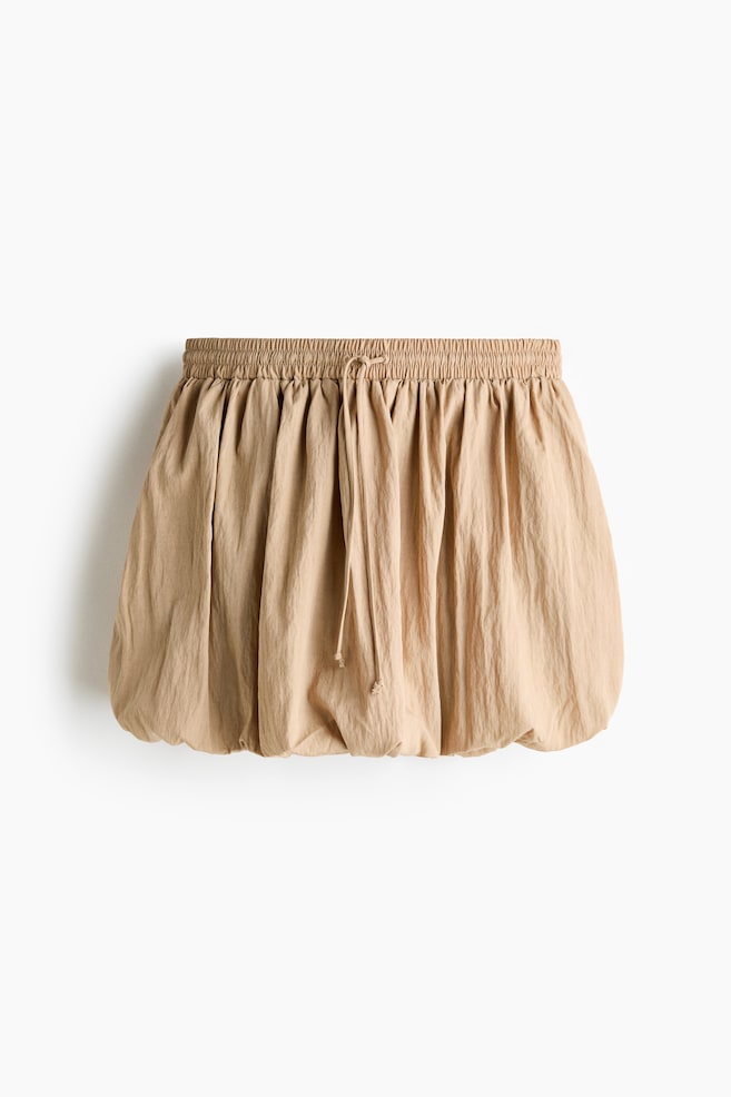 Bubble-hem skirt - Beige/Vert kaki clair - 1