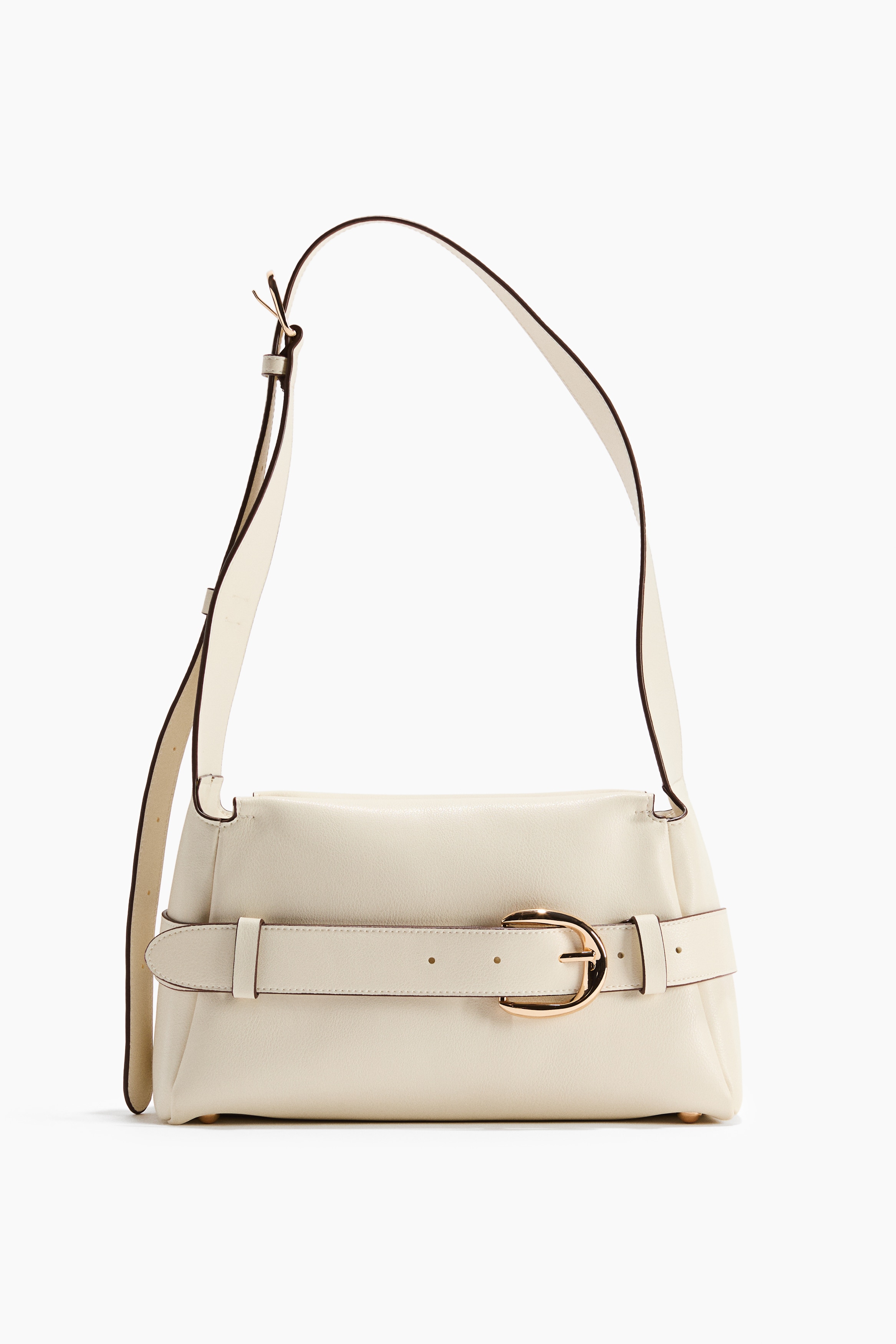 Crossbody-väska med dekorativ rem - Crèmevit