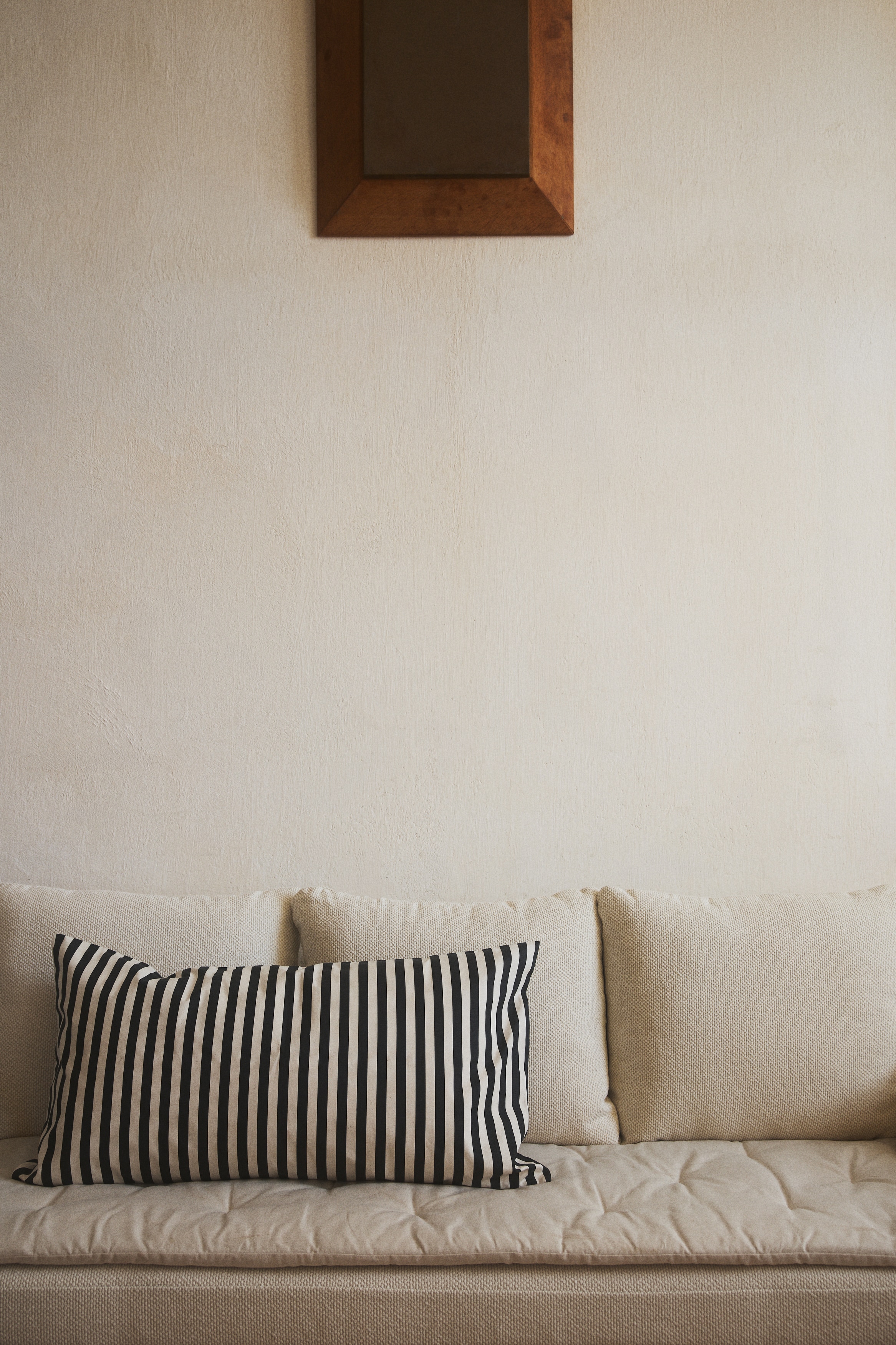 Outdoor cushion cover - Dark grey/Striped/Beige/Striped/Yellow/Striped