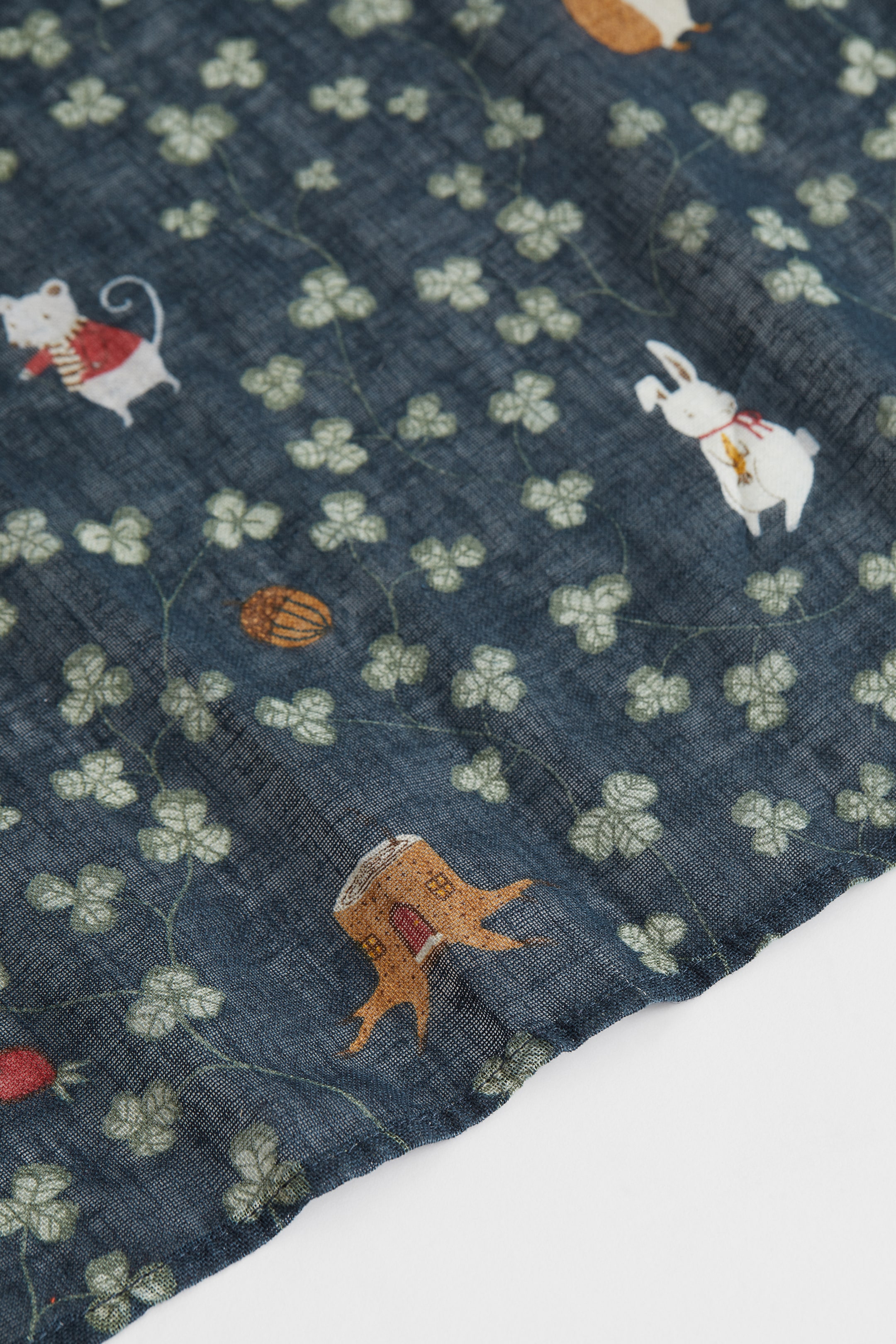 拡大画像を表示: リネンブレンドカーテン 1枚入り - ダークブルー／クローバー - Home All | H&M JP 5