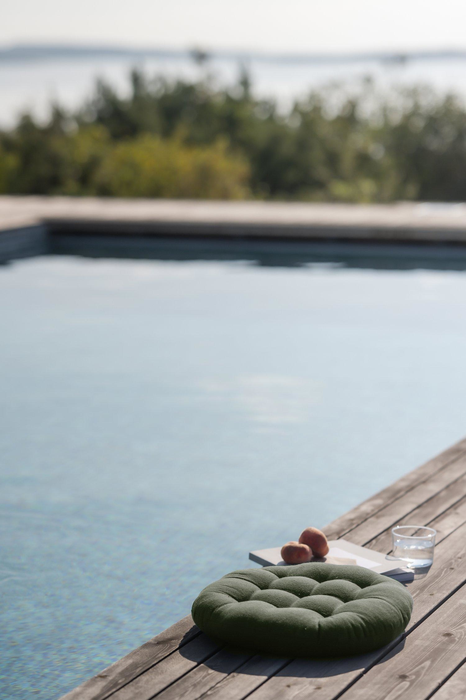 Coussin De Chaise Louie 2p - Vert Mousse/Gris/Beige