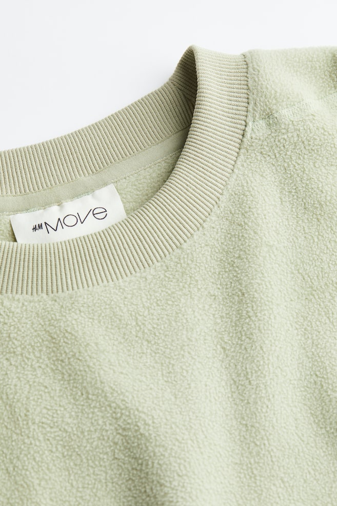 Sweatshirt i fleece med ficka - Pistagegrön/Svart/Brun - 4