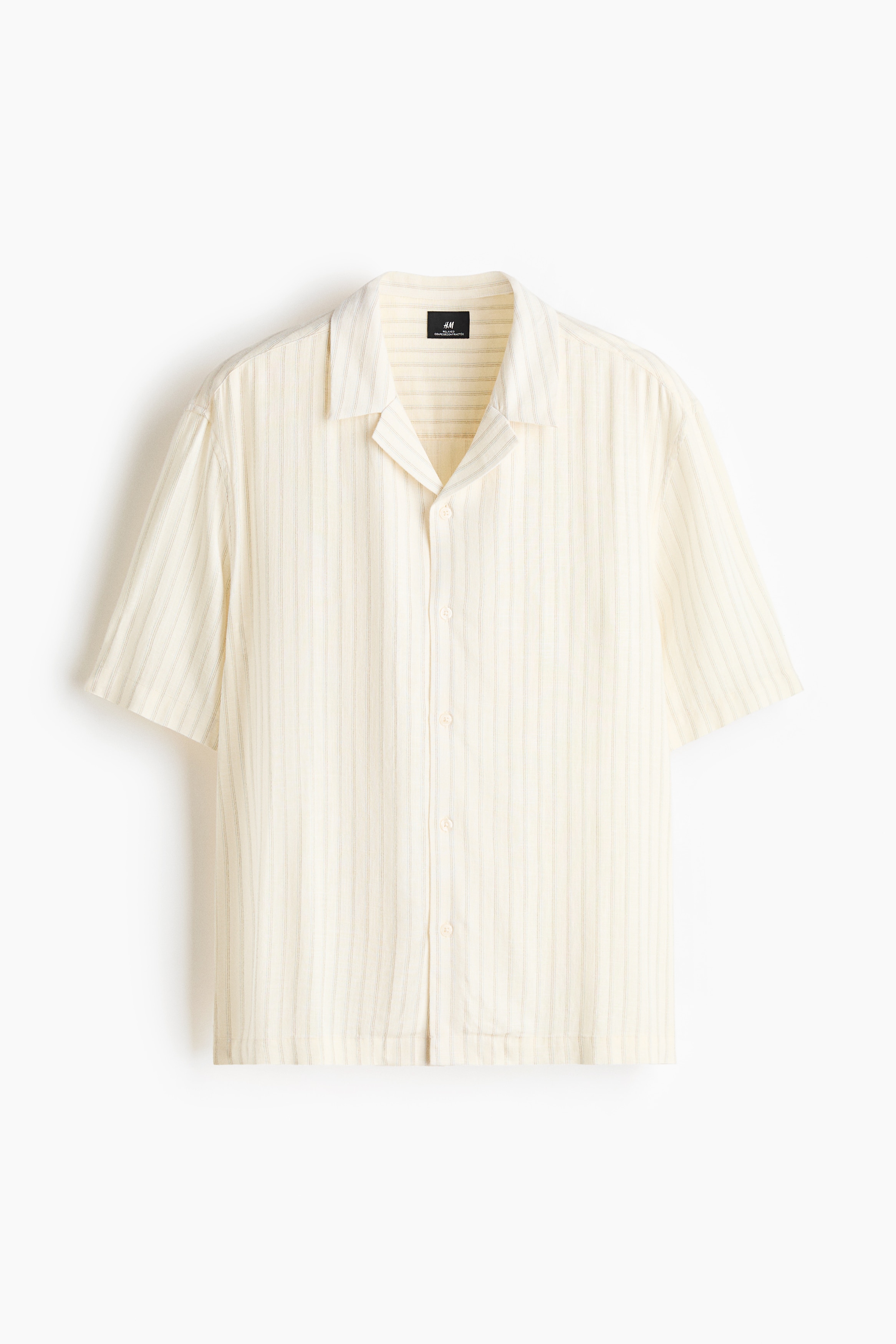 Relaxed Fit Linen-blend resort shirt - Cream/Striped/Greige/Striped