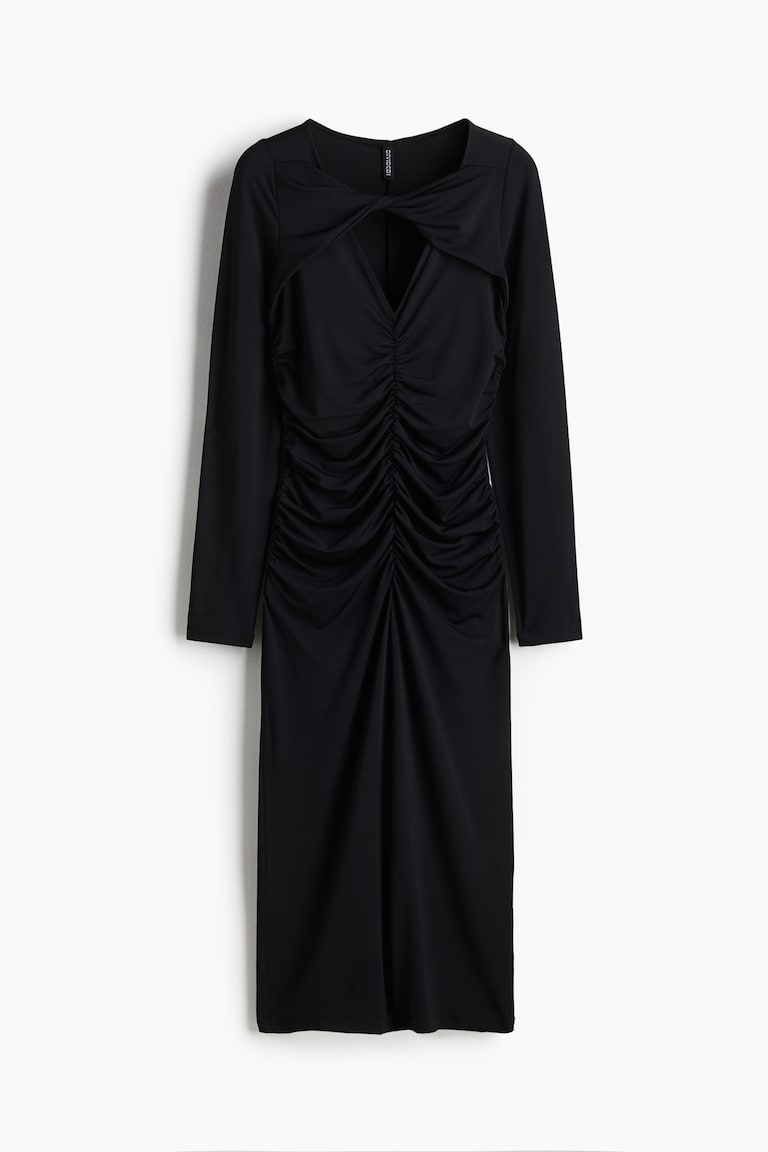 hm draped jersey dress Ladies - Black - Size: XS statment maxi dress