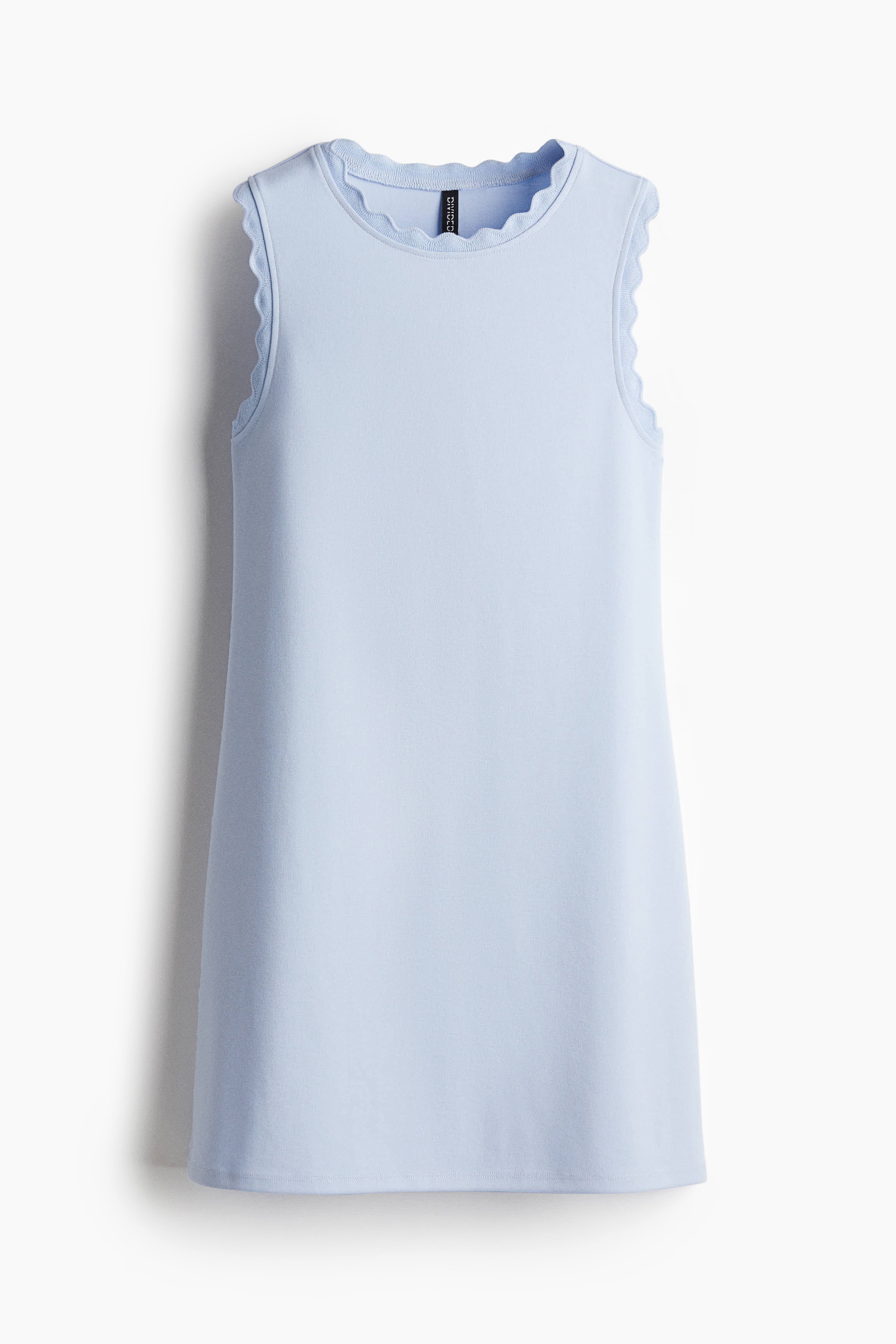 Abito smerlato in jersey - Azzurro/Bianco/Nero