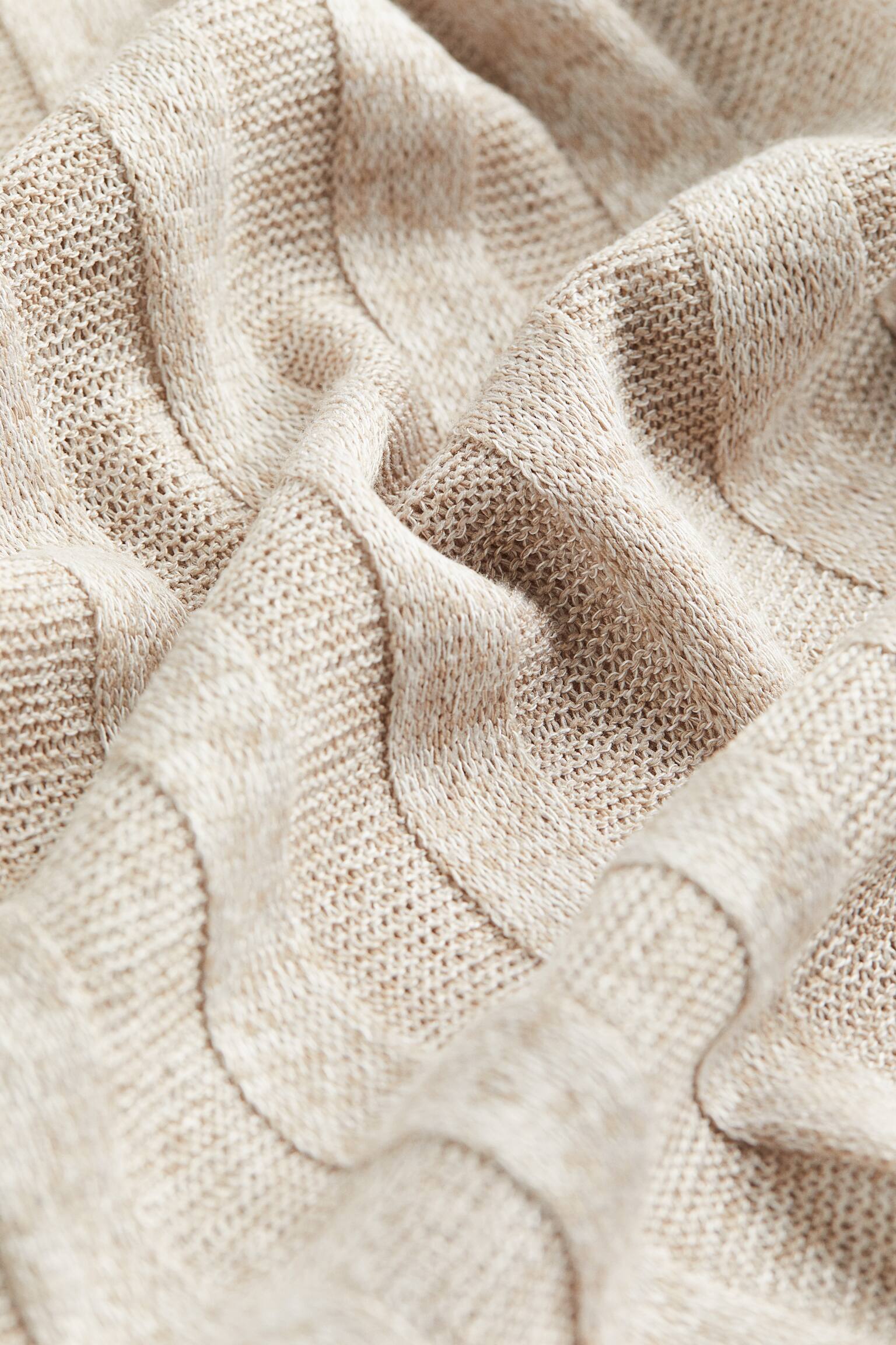 Rib-knit trousers - Light beige - 2