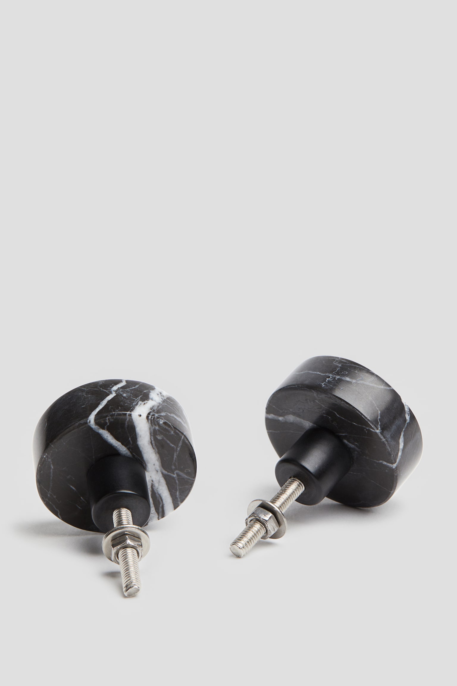 2-pack marble knobs - Black/Light beige/White - 2