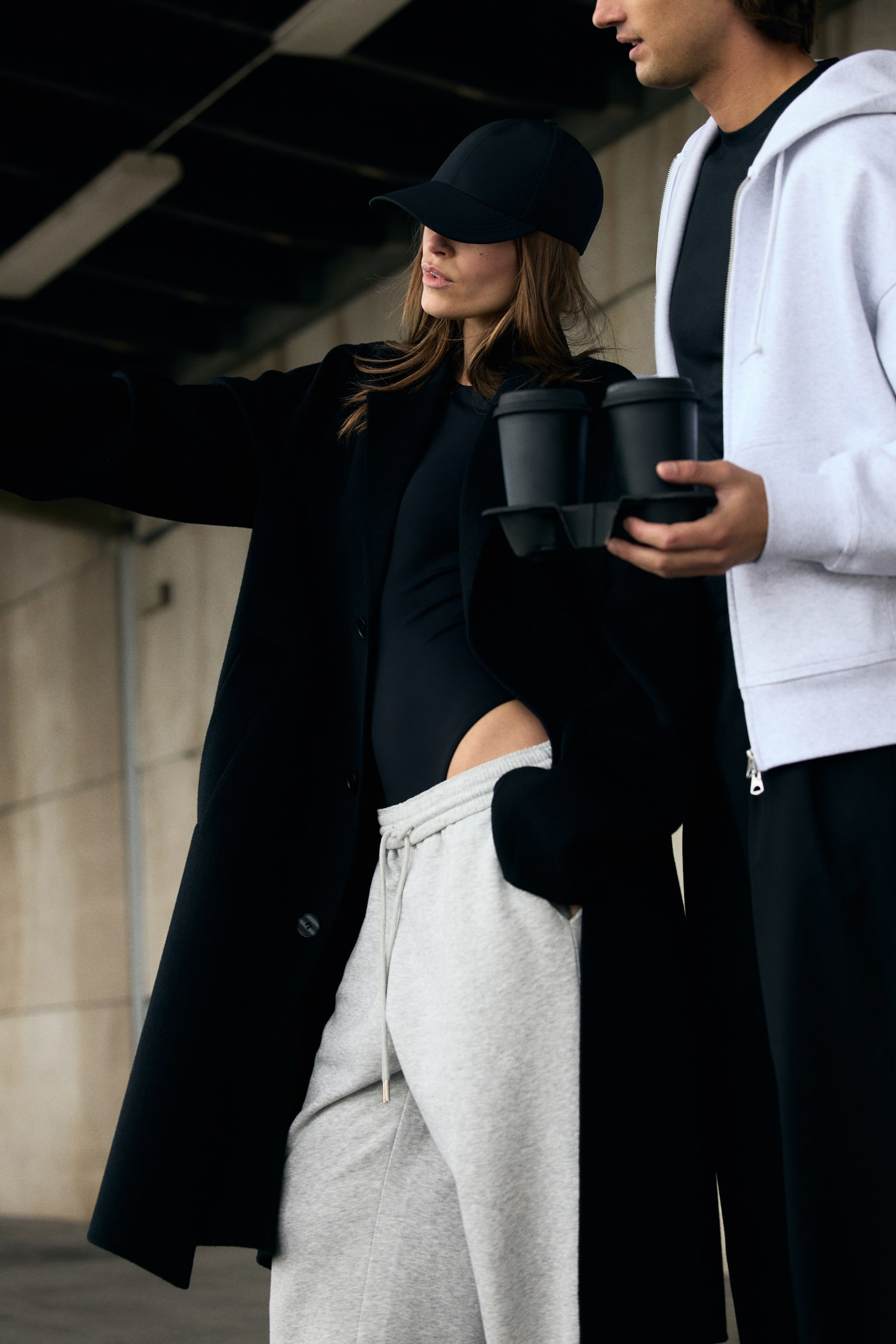 Sculpting Long-sleeved thong body - Black/Light dusty pink - 4