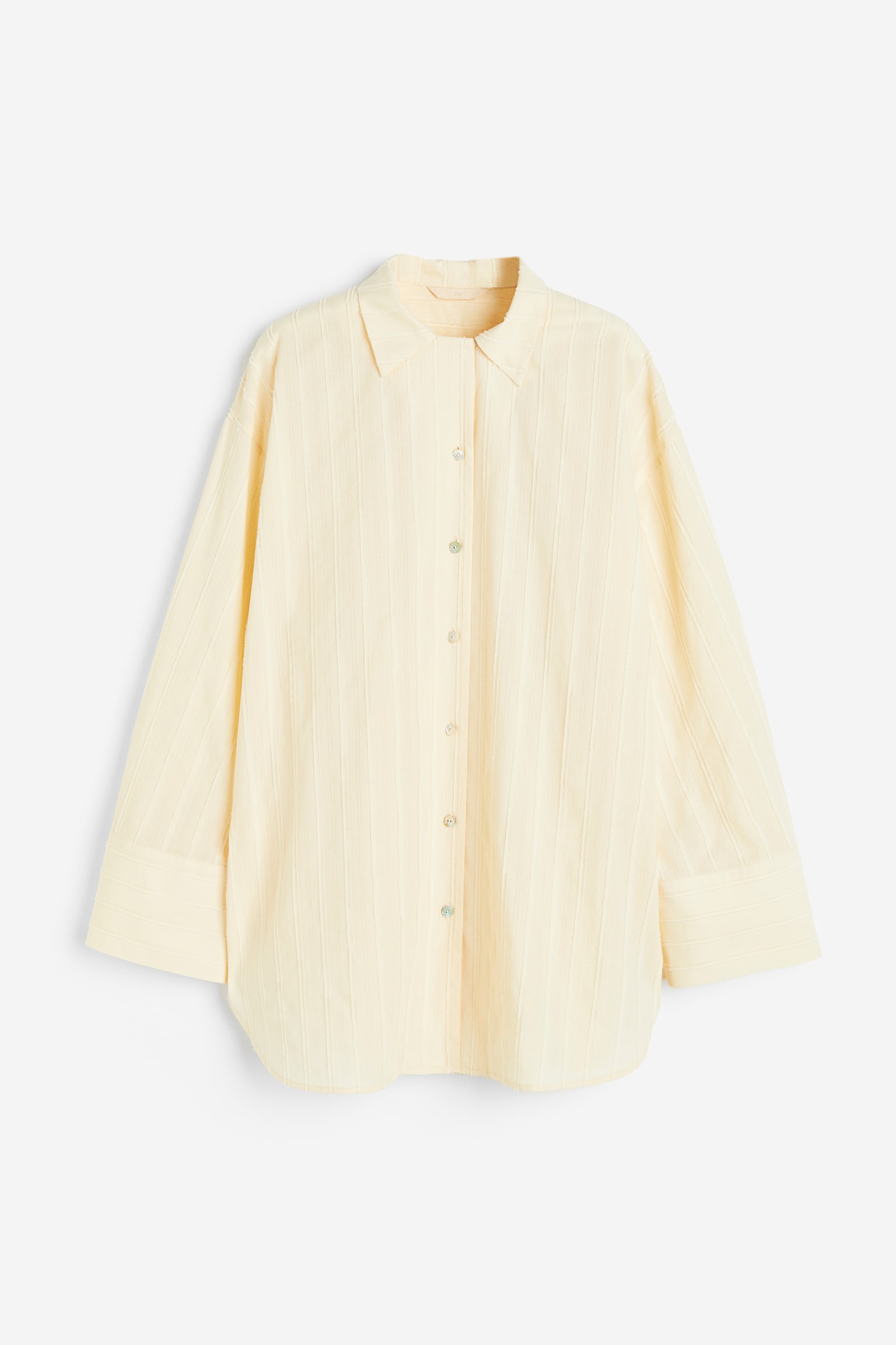 Textured Stripe Shirt - Cream - 1