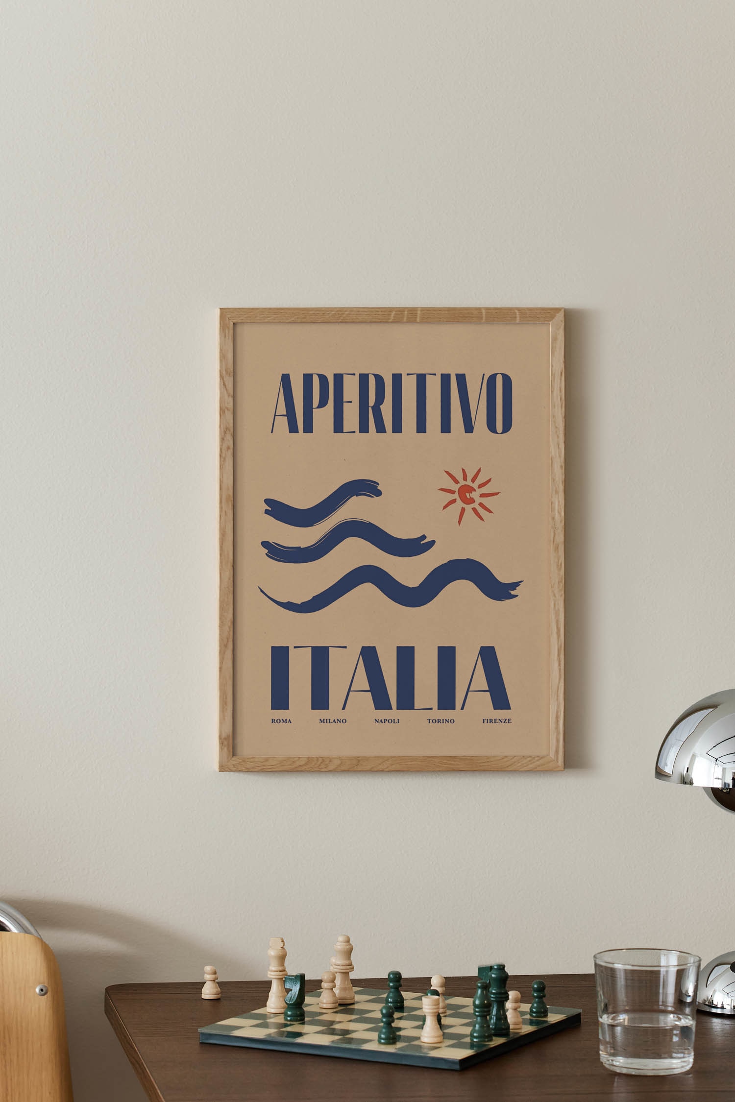Aperitivo Poster-Brun/blå