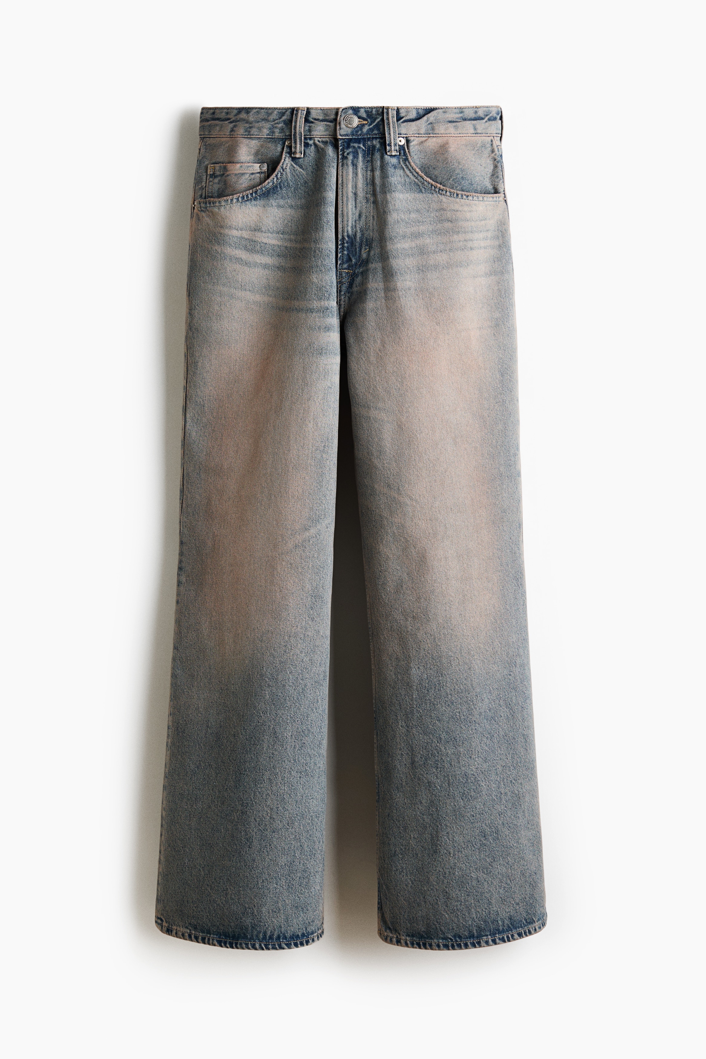 Loose Bootcut Jeans - Tvättad denimblå/Ljus denimblå