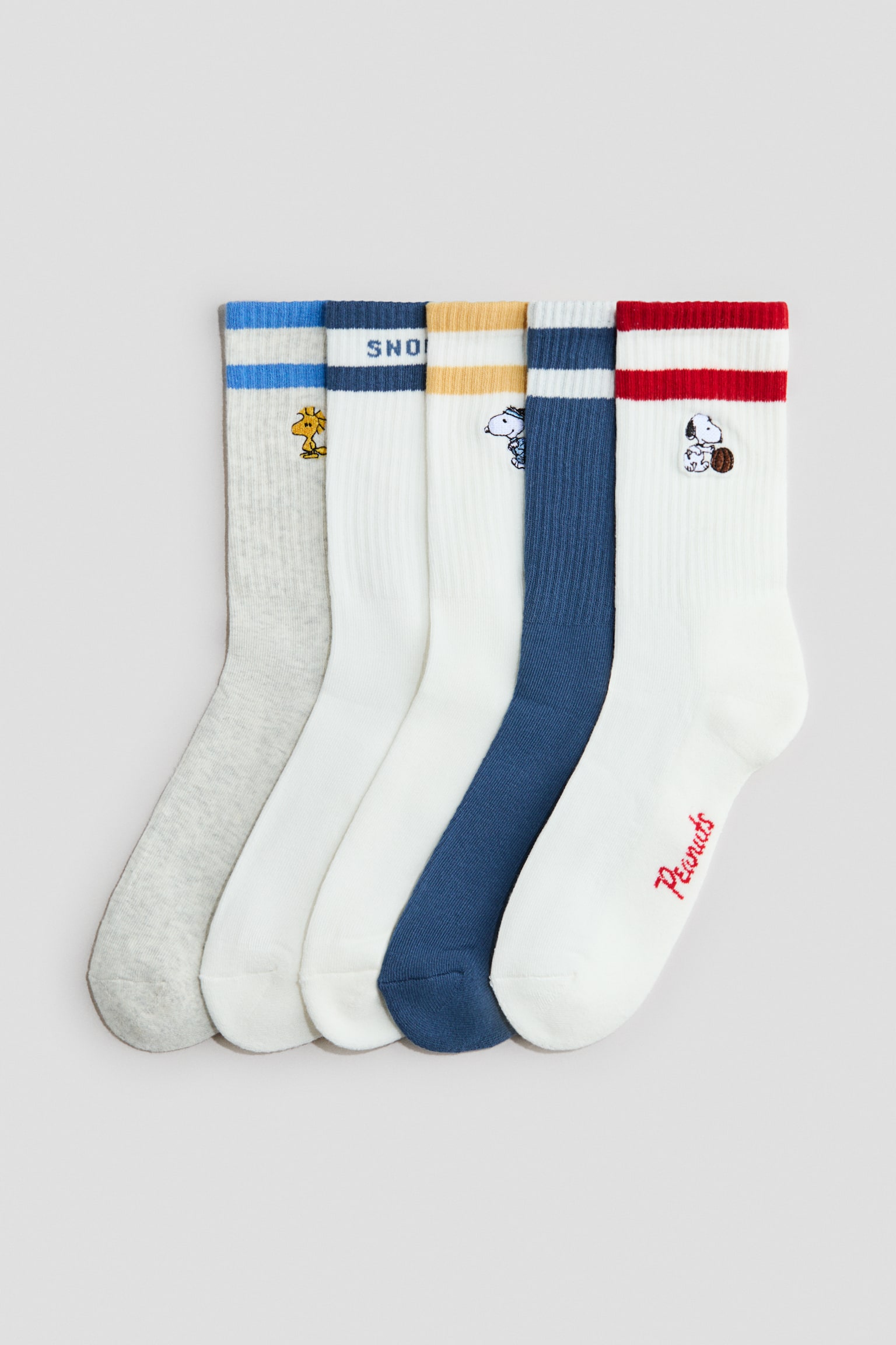 Bộ 5 đôi tất dệt hình - Màu trắng/Snoopy