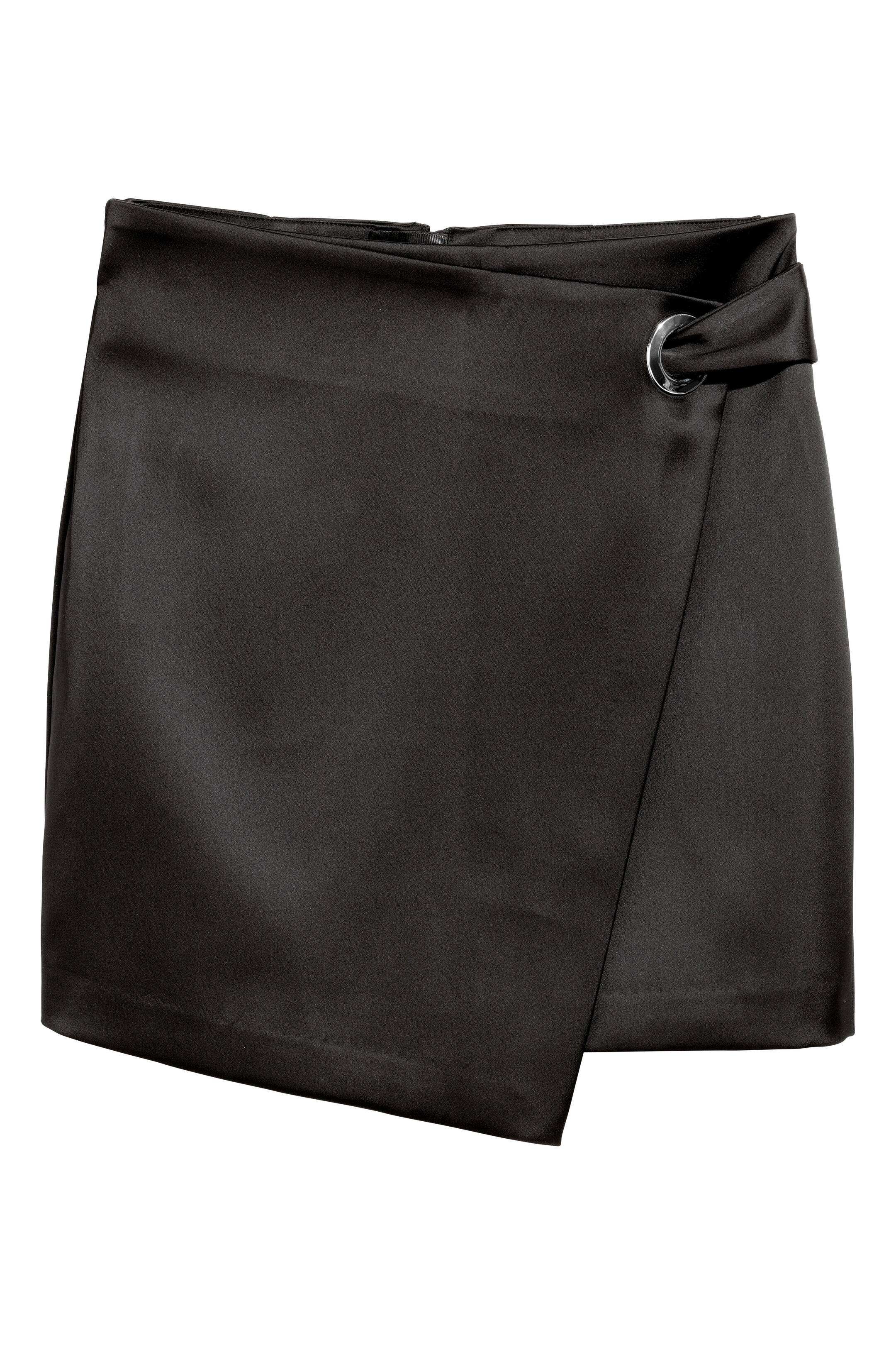 View larger image: Wrap skirt with metal eyelet - Black - Ladies | H&M GB 1