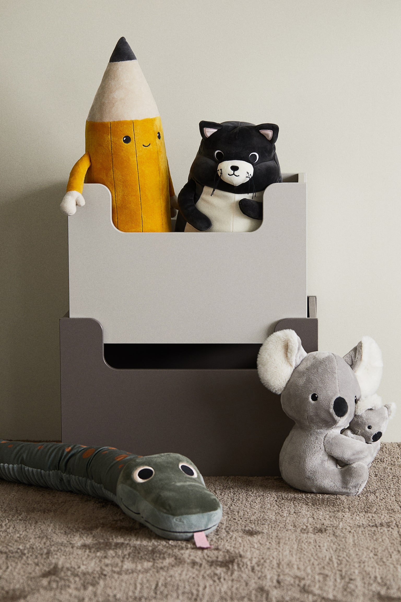 2-pack stackable storage boxes - Mole/Light grey - 2