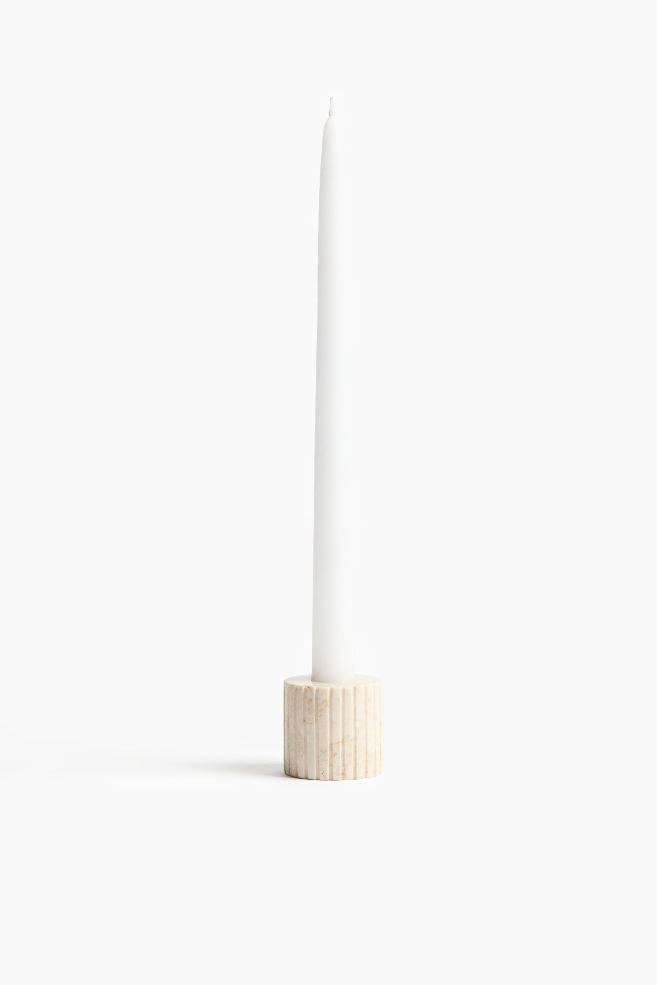 Grotere afbeelding bekijken: Kleine marmeren kandelaar - Lichtbeige/gemarmerd - HOME | H&M BE 1