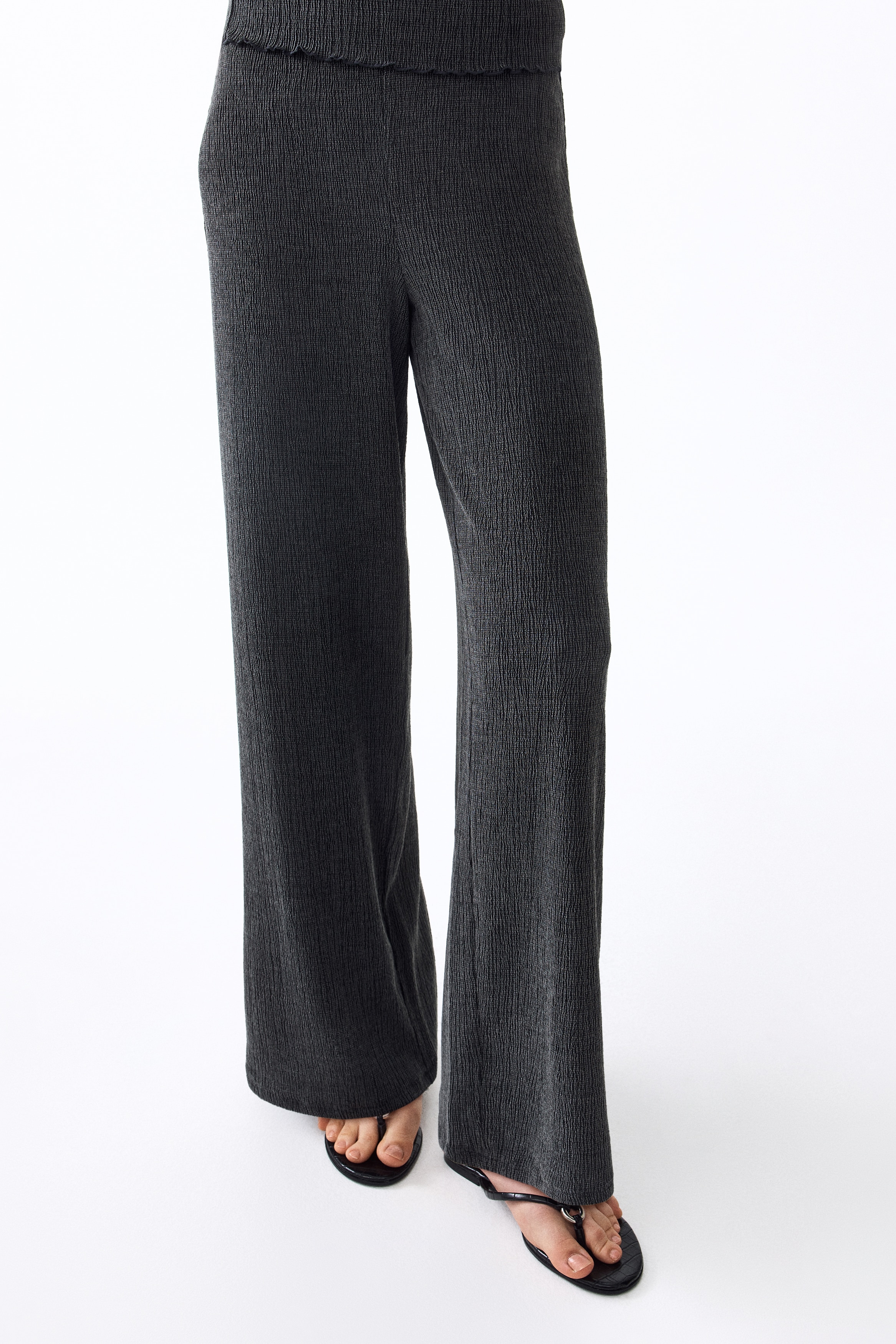 Women's Dark turquoise Crinkled Jersey Pants | H&M US