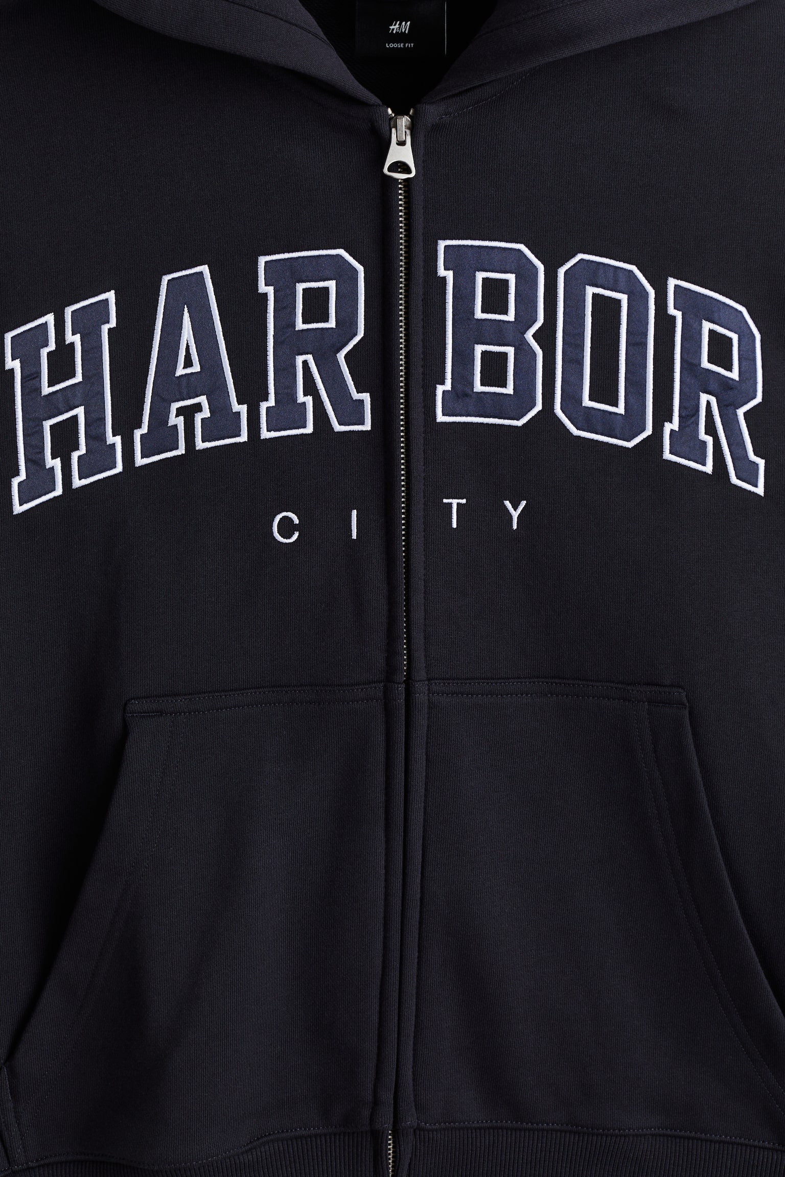 Loose Fit Zip-through hoodie - כחול נייבי/Harbor City - 3