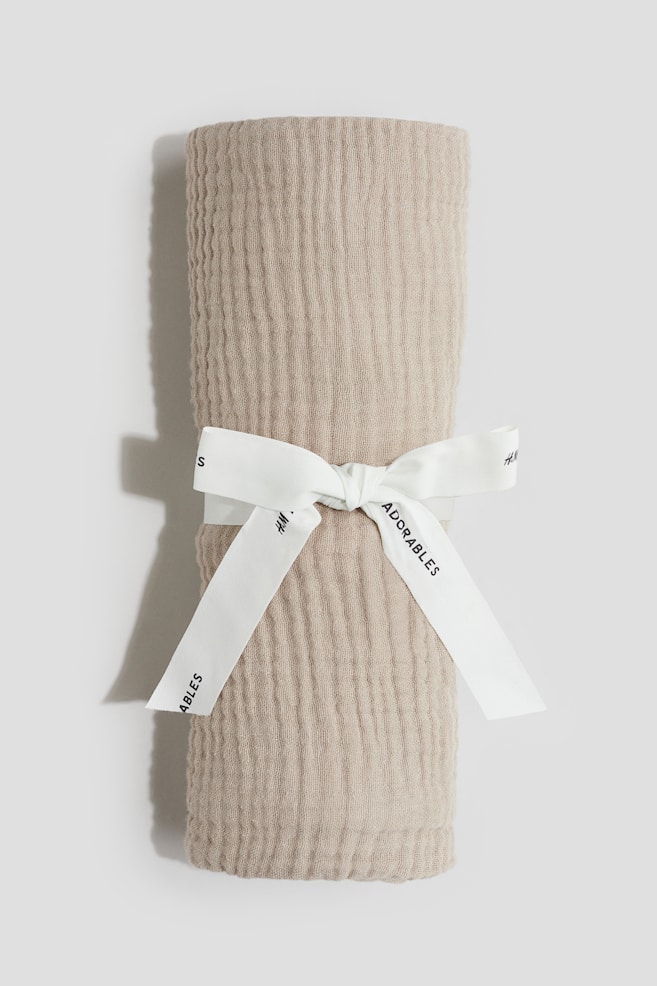 Doudou en mousseline de coton - Grège clair/Beige clair - 1