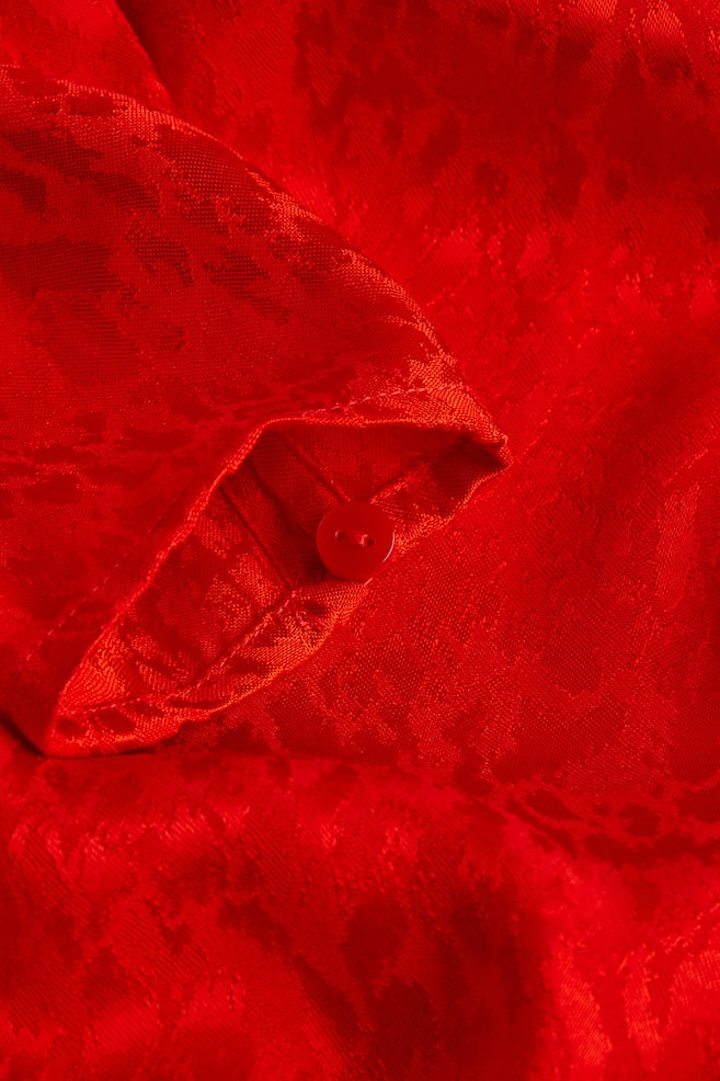 Gathered dress - Red - 4