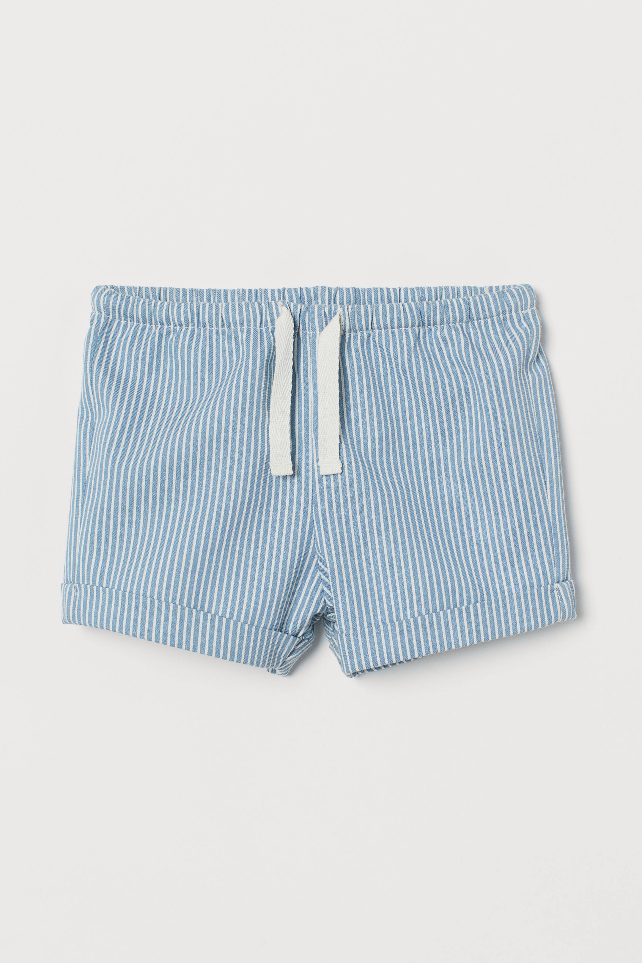 Cotton shorts - Regular waist - Short - Light blue/Striped - Kids | H&M GB