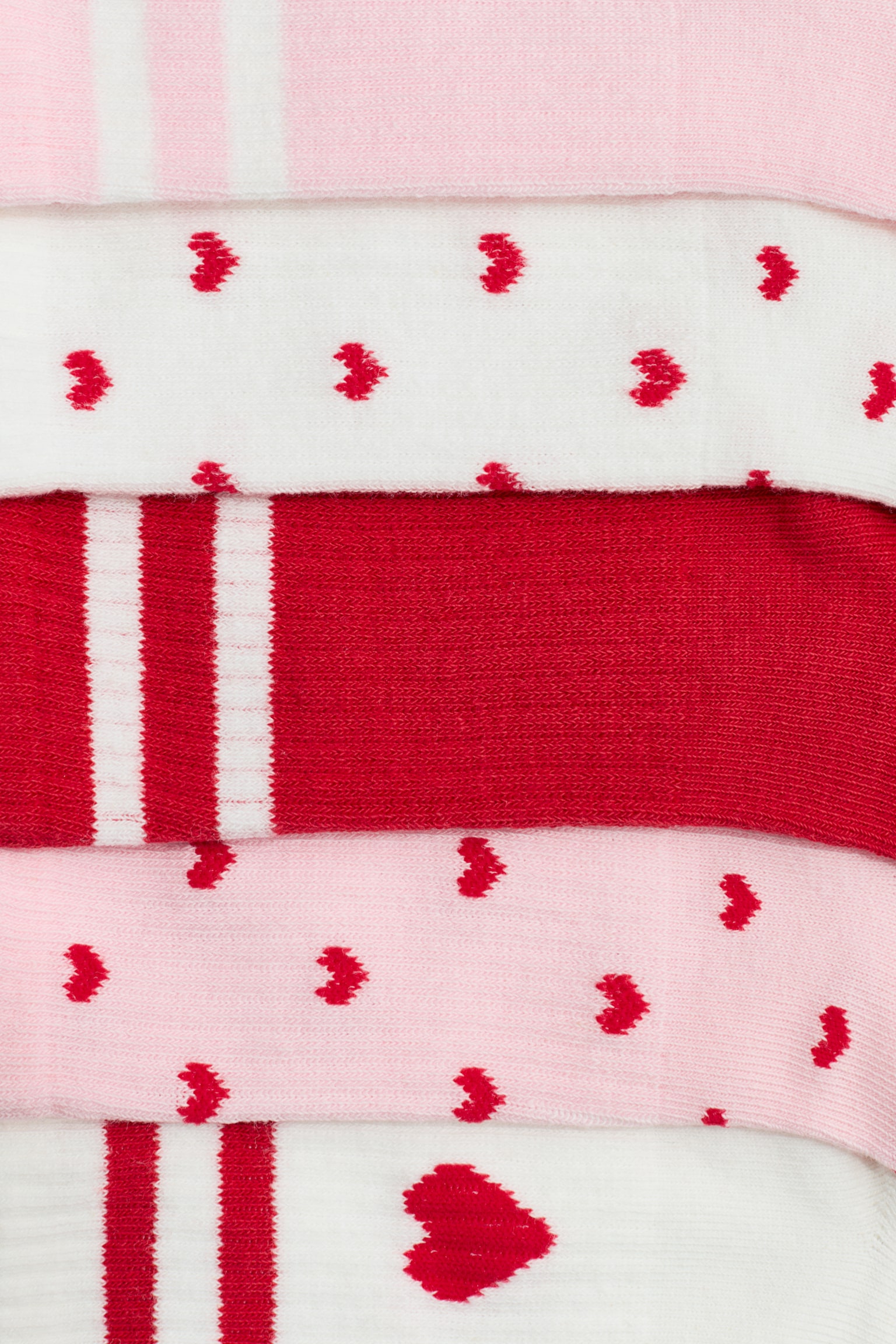 5-pack de calcetines - Rosa claro/Corazones/Crema/Morado/Blanco/Lila/Rayado/Rosa claro/Azul claro - 2