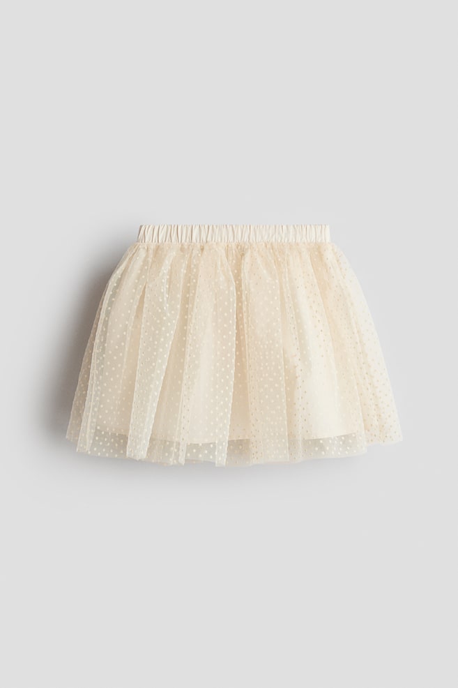 Glittery tulle skirt - Light beige/Spotted/Coral pink/Glittery - 1