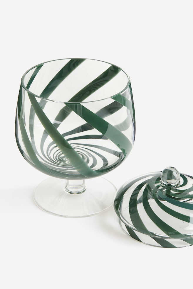 Vasetto in vetro - Verde/quadri - 2