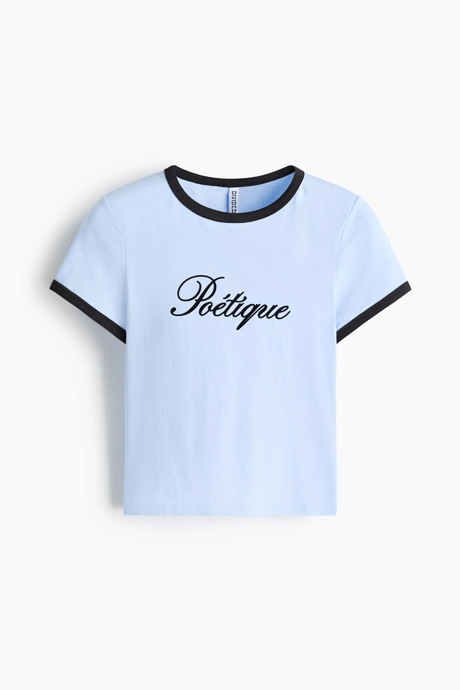 Fitted cotton T-shirt - Light blue/Poétique/Dark grey/Pâtisserie/Pink/Milano/Light beige/Douceur de Vivre/Dark red/Amour/White/Hotel/Dark green/85/Light blue/Striped/Navy blue/Monte Bianco/White/New York/Burgundy/Striped/Light blue/Croissant