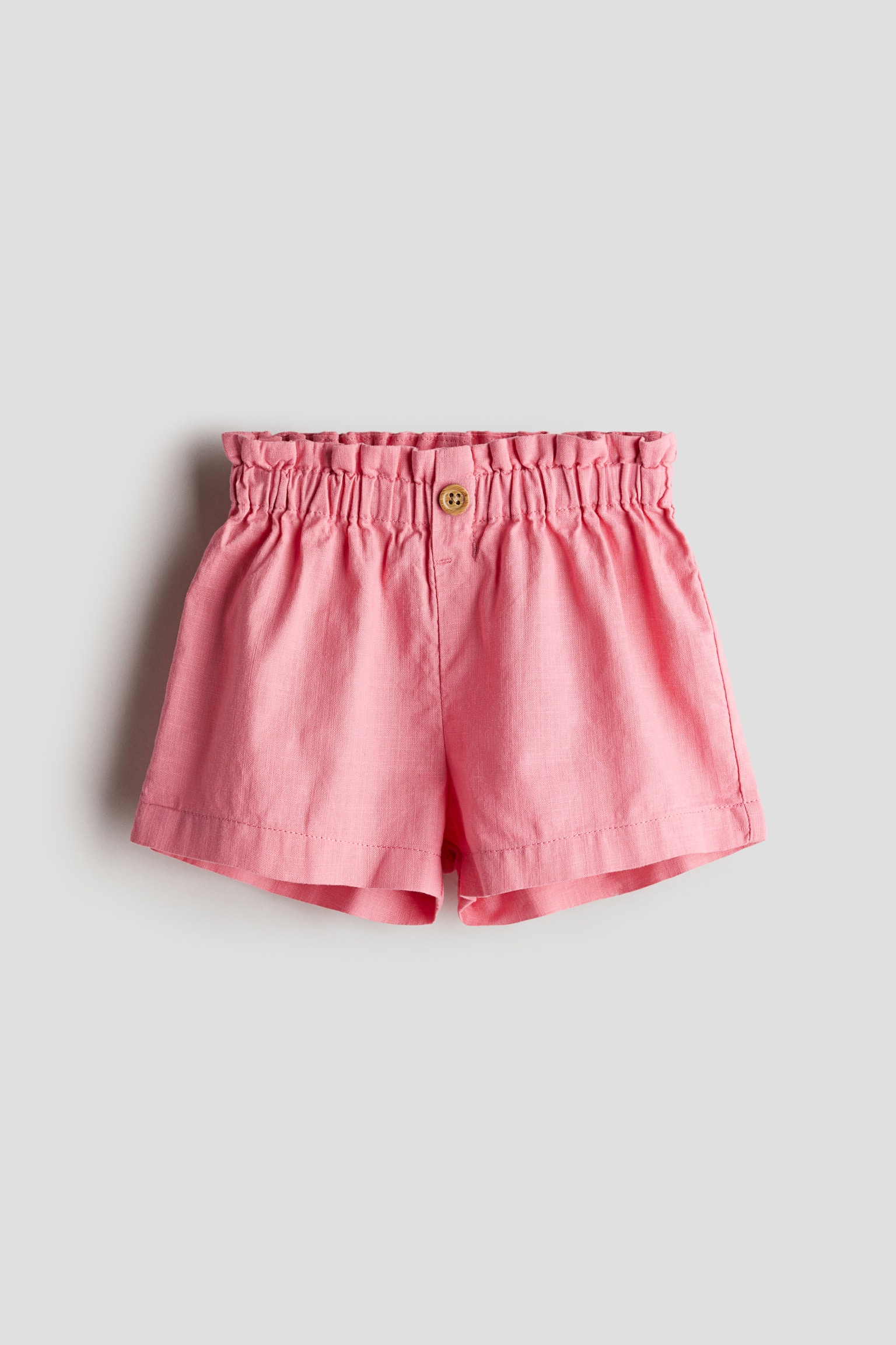 Cotton paper bag shorts - Pink - 1