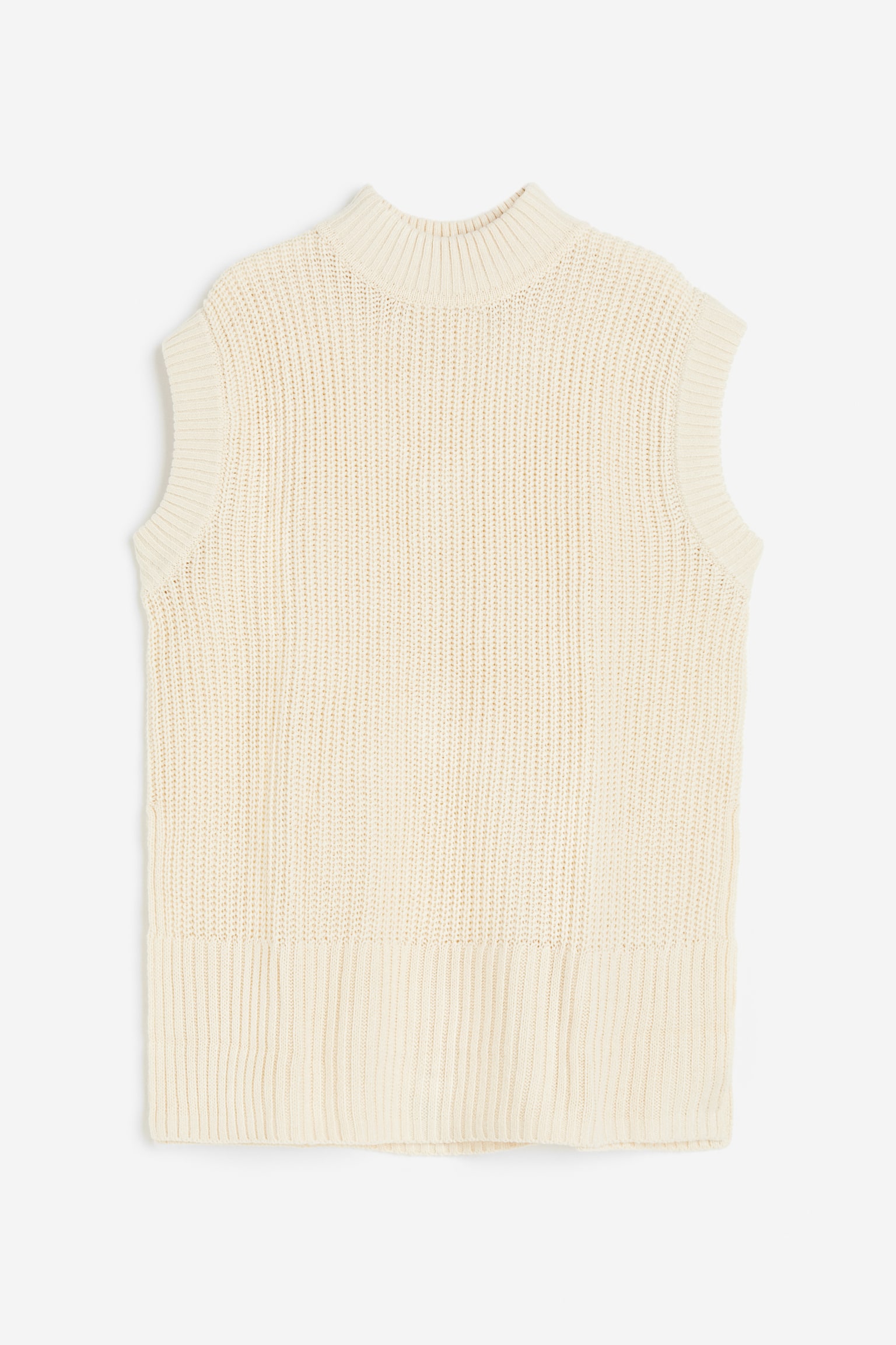 Rib Knit Vest - Cream - 1