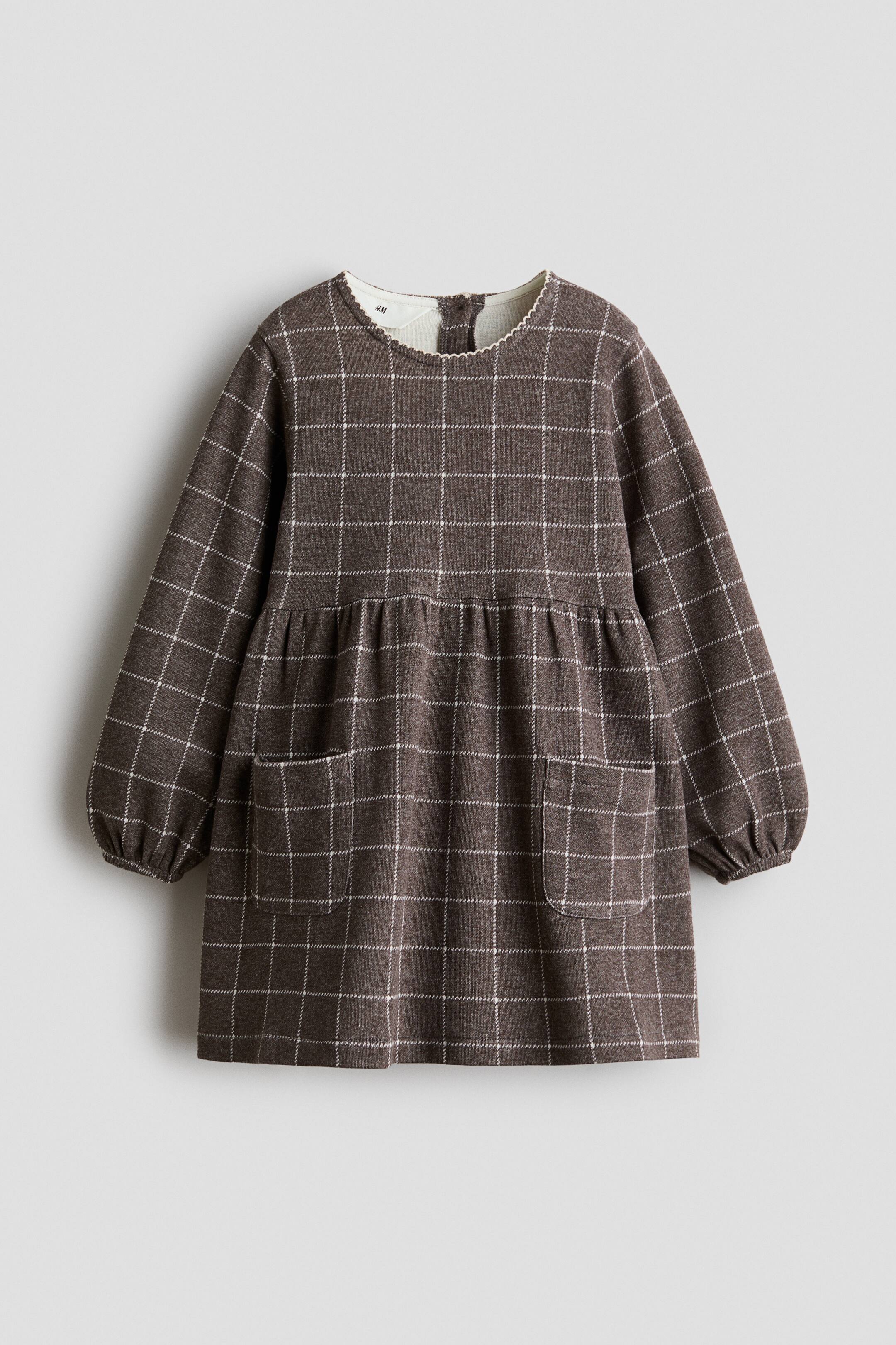 View larger image: Jacquard jersey dress - Mole/Grid pattern - Kids | H&M 1