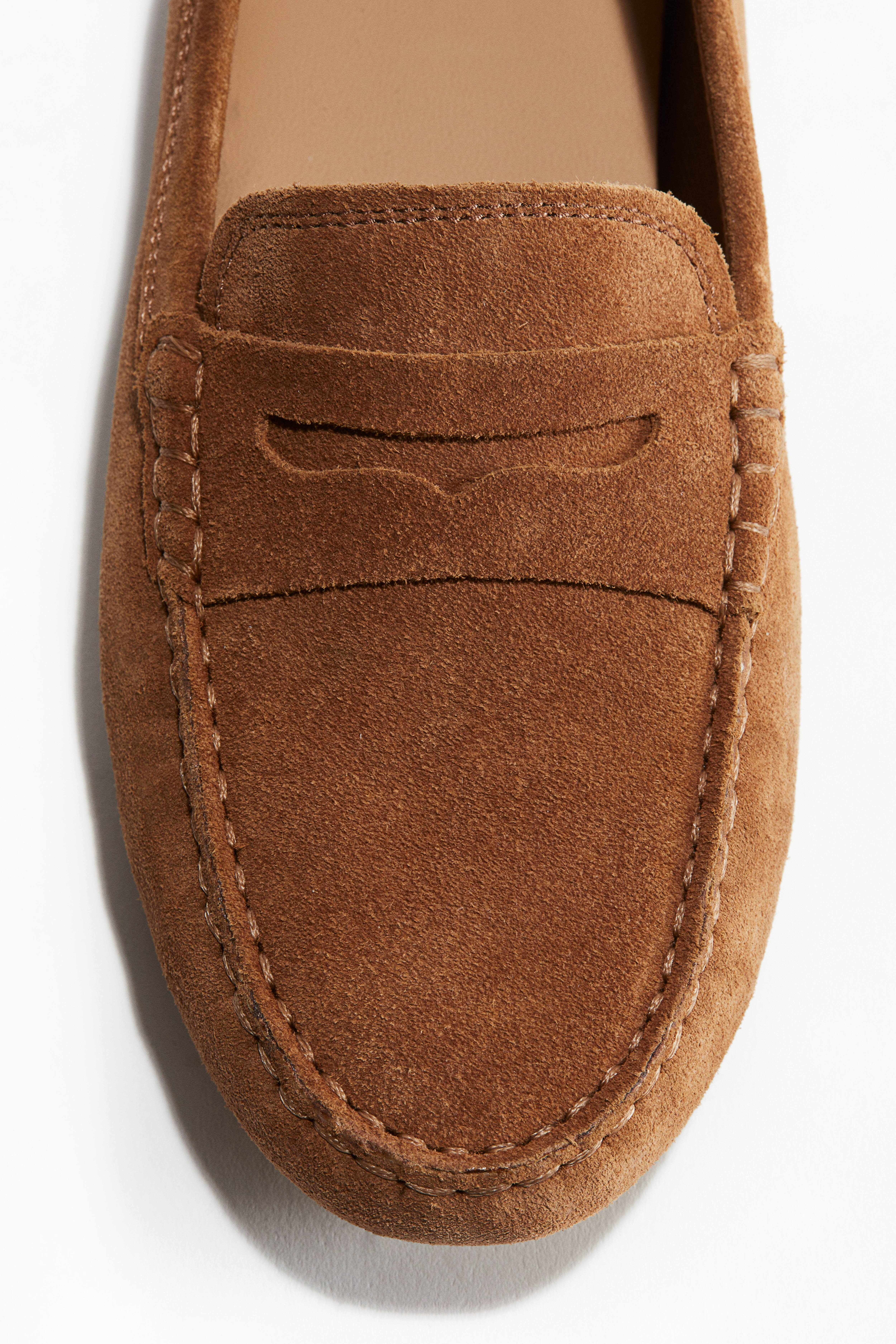 Women s Brown Split Suede Loafers H M GB Women s Brown Split Suede Loafers H M GB