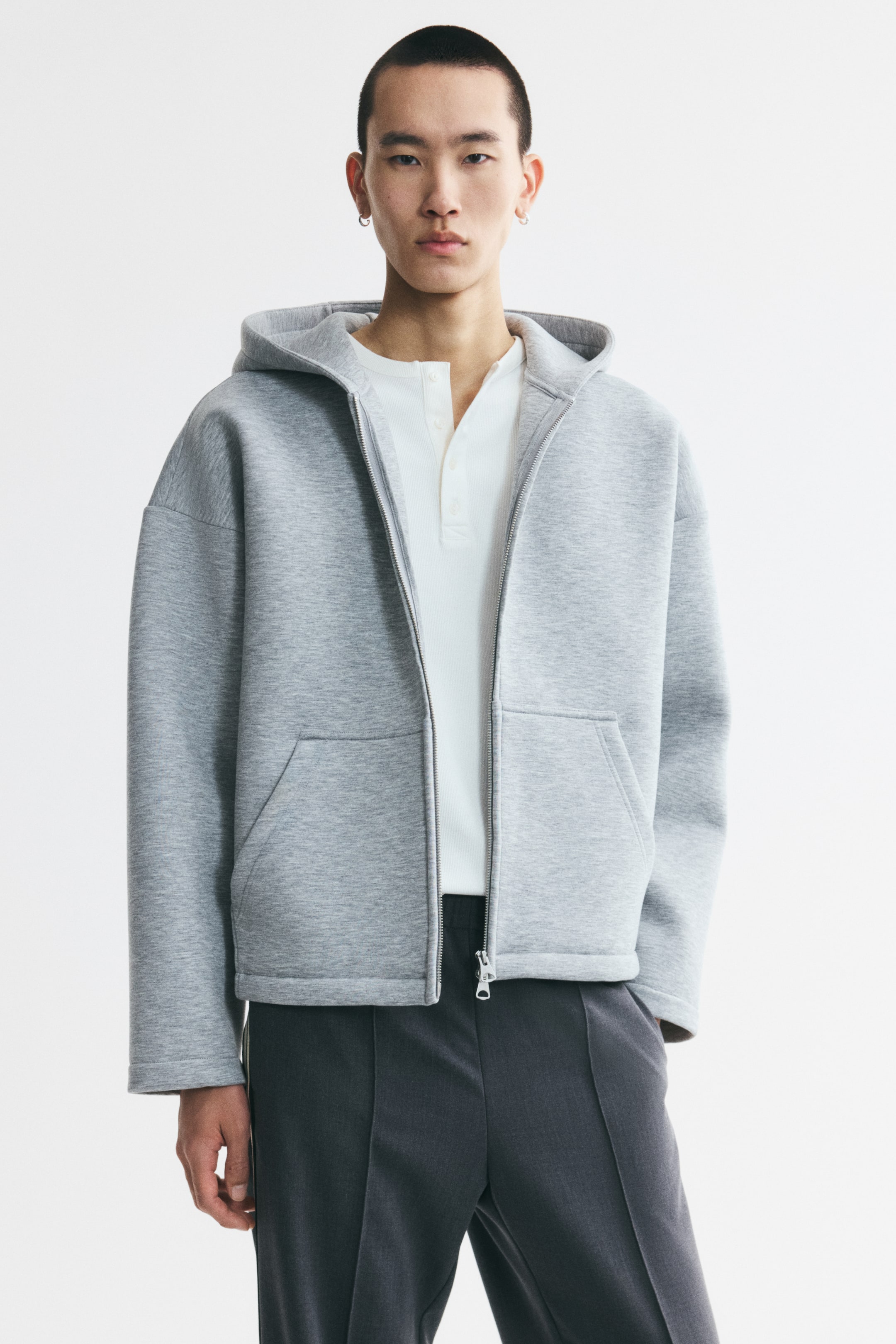 Oversized Scuba Hooded Jacket