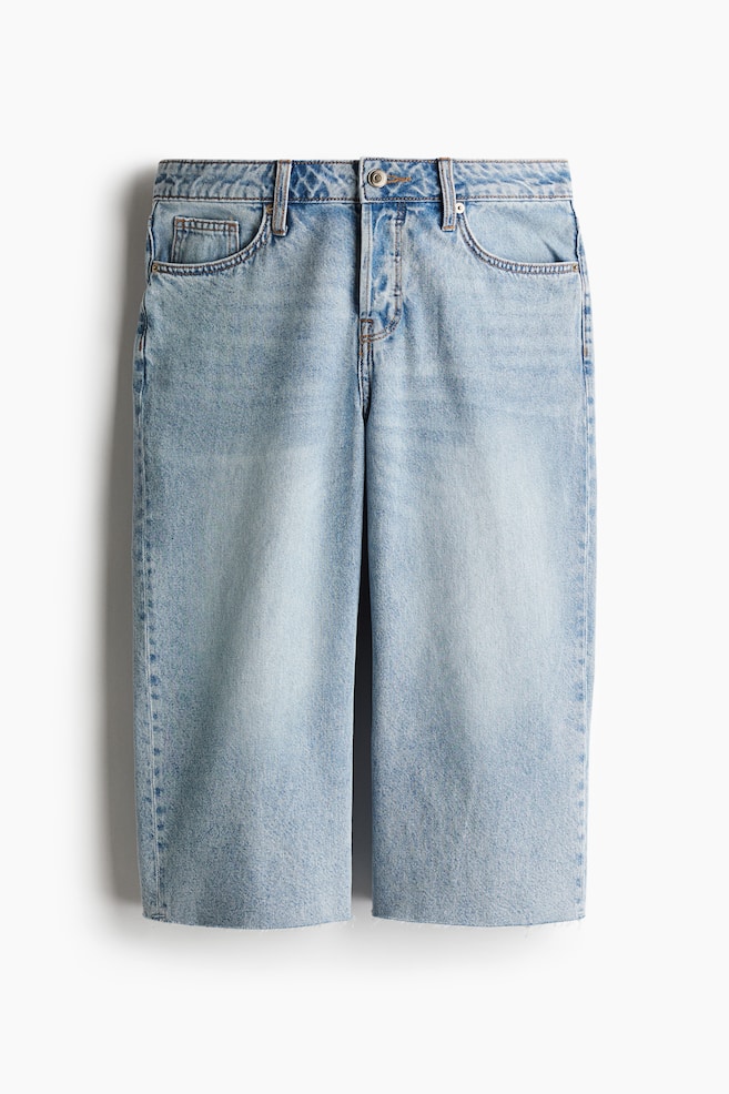 Low Knee-length denim shorts - Light denim blue - 1