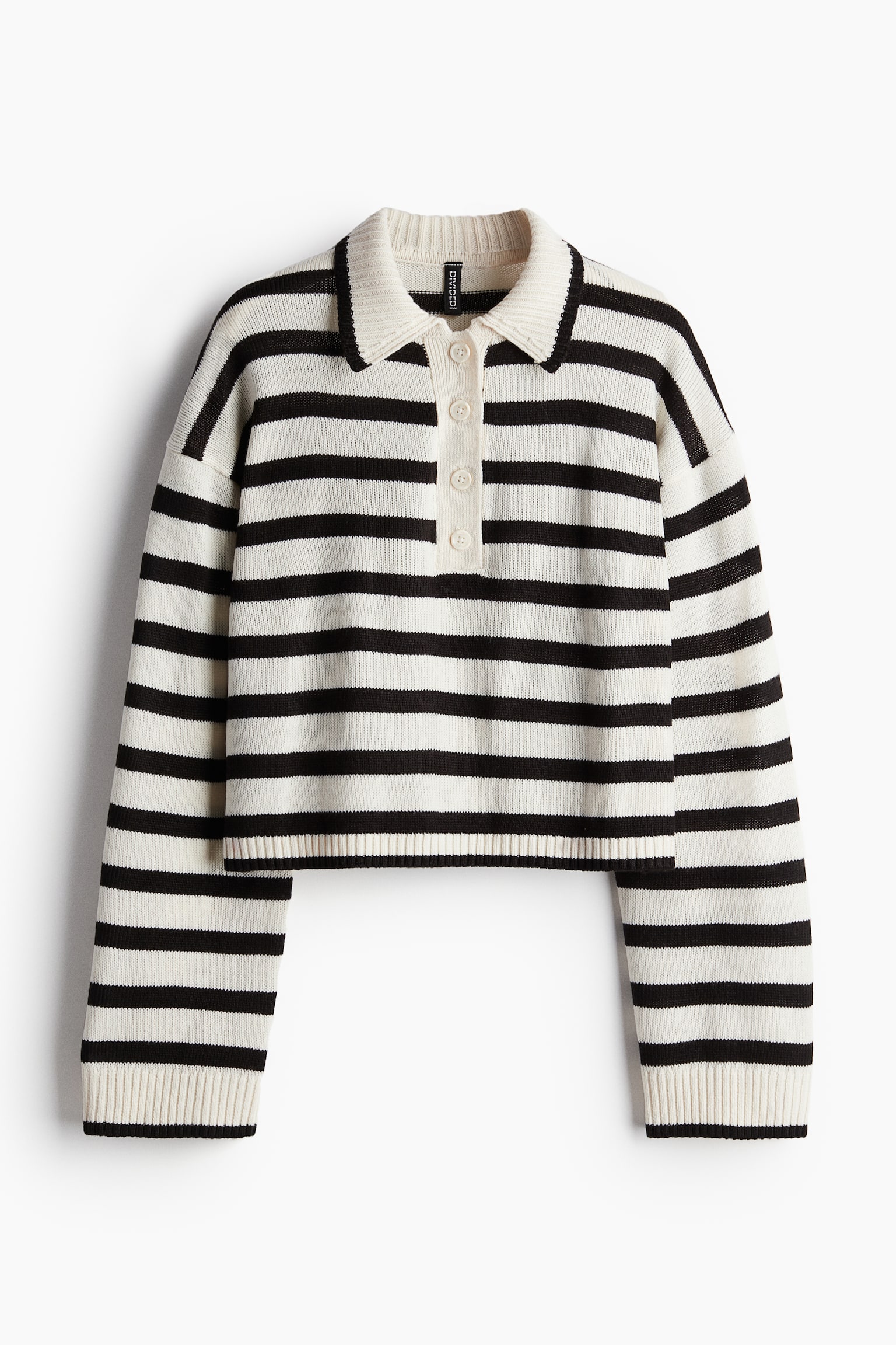 Short polo jumper - Cream/Striped/Grey marl/Navy blue/Striped - 2