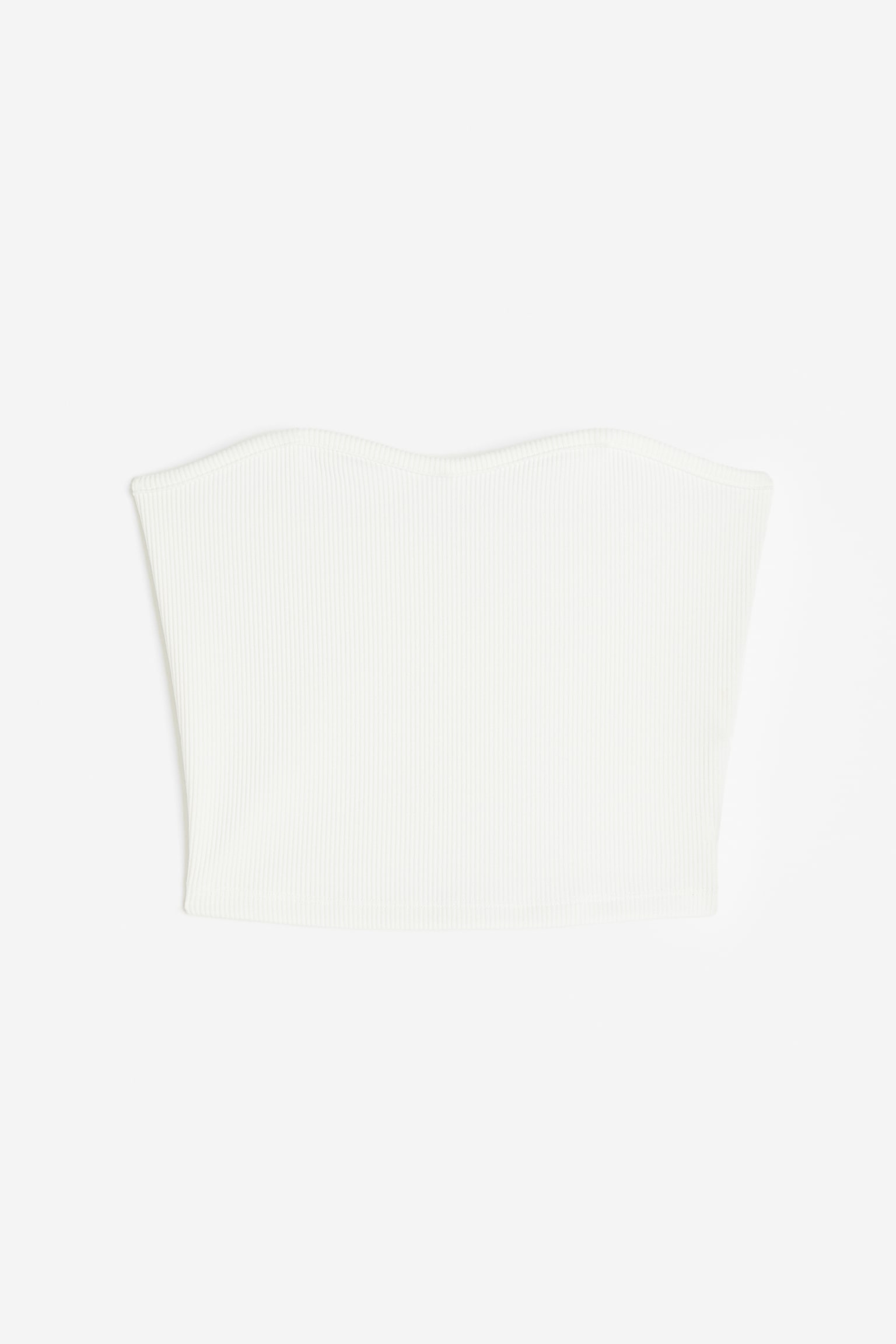 Rib Bandeau Top - Cream/Light grey/Black