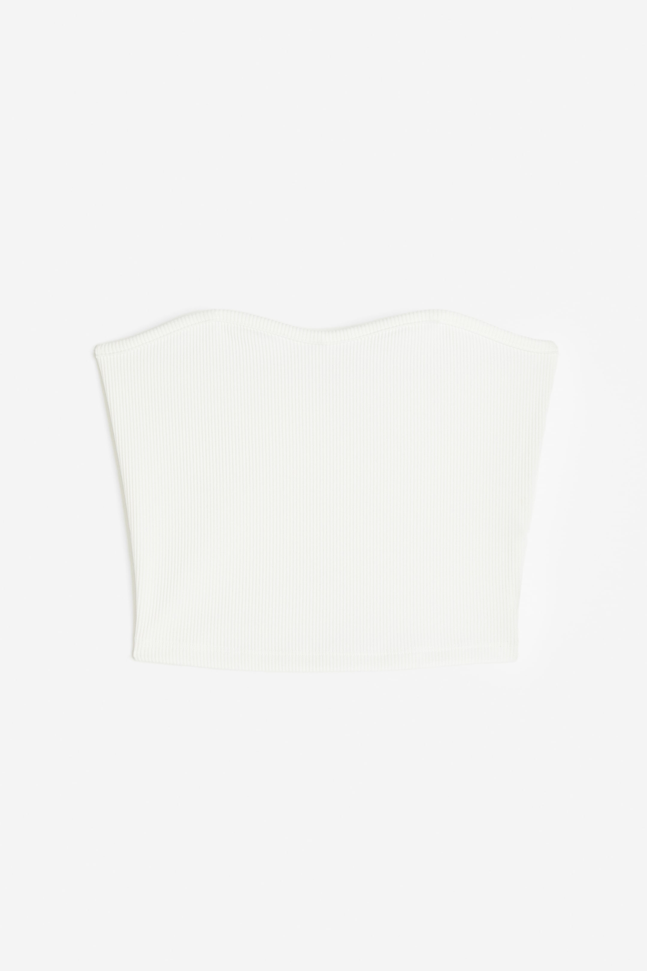 View larger image: Rib Bandeau Top - Cream - Ladies | H&M AU 1