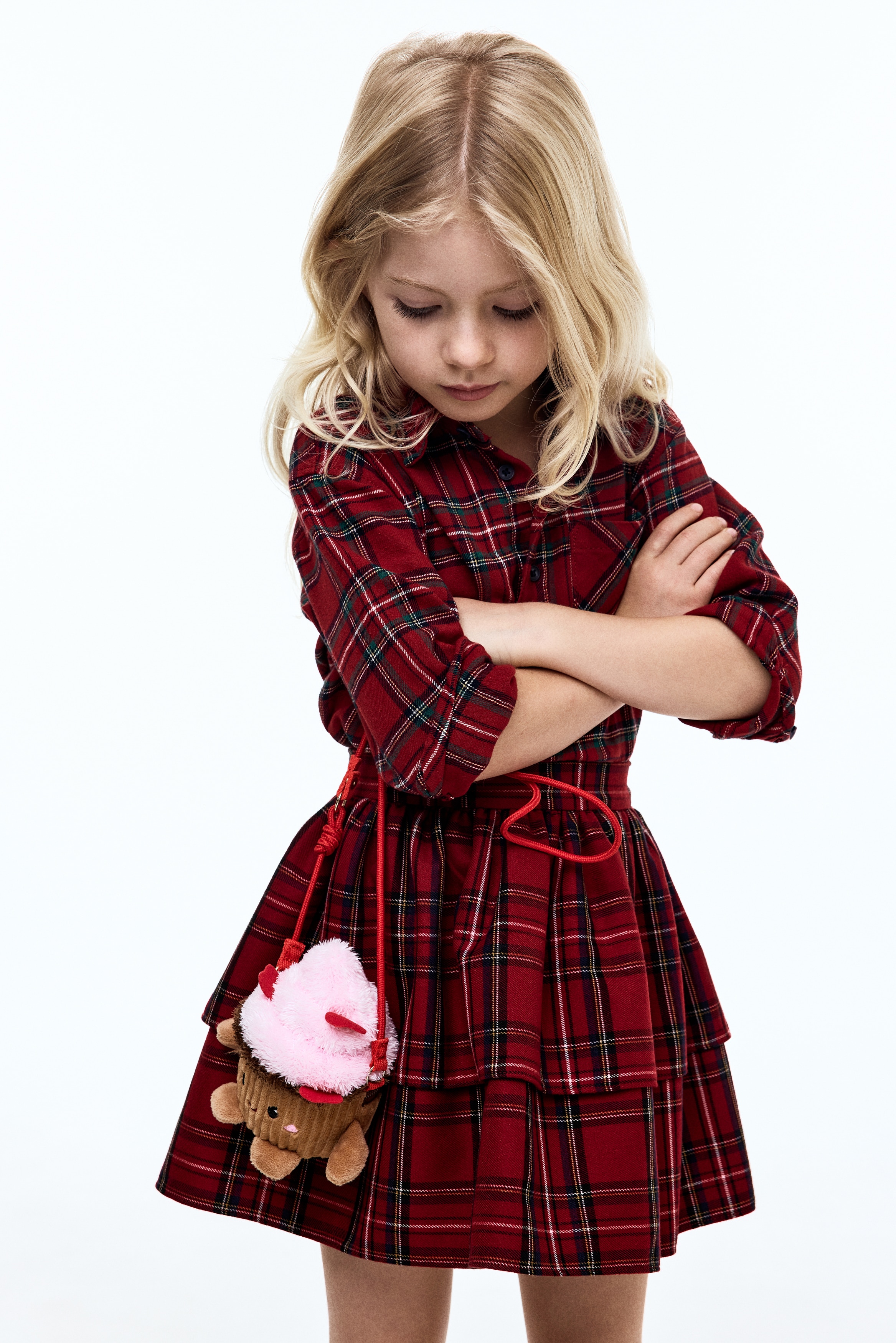 Vattert miniskulderveske - Rød/Cupcake