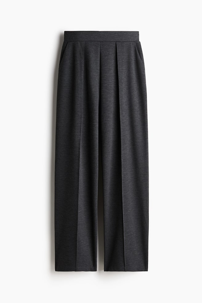 High-waisted tailored trousers - Dark grey marl/Grey/Pinstriped/Beige/Black - 1